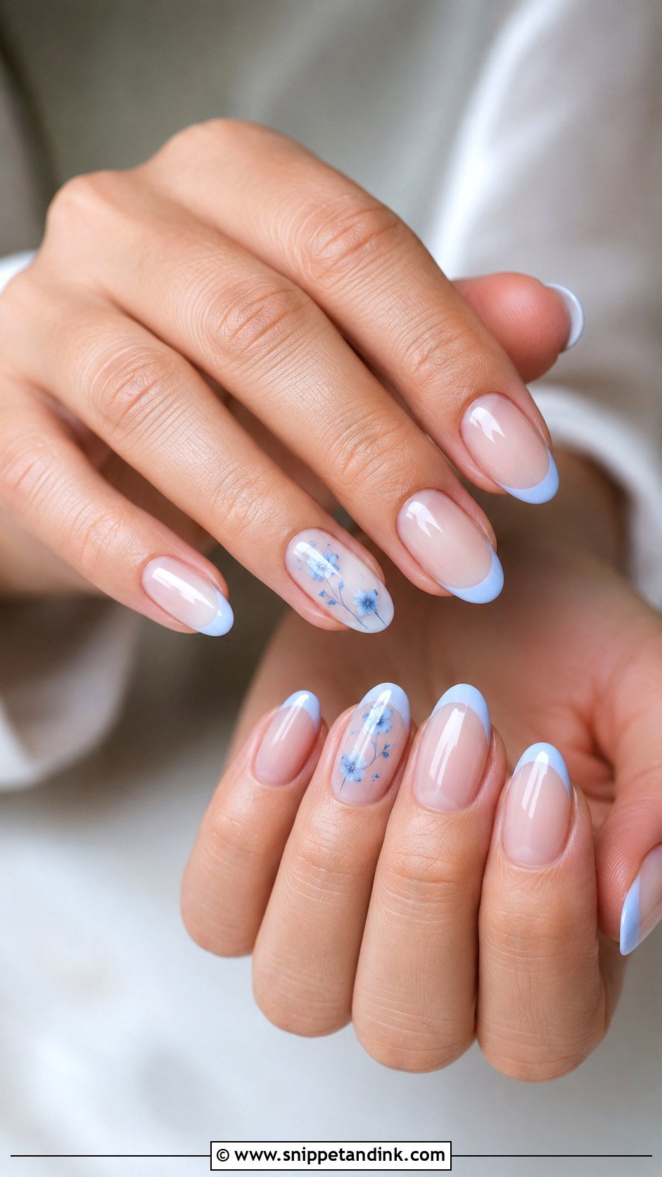 Something Blue Wedding Nails - Snippet and Ink - 20 Aesthetic Wedding Nails