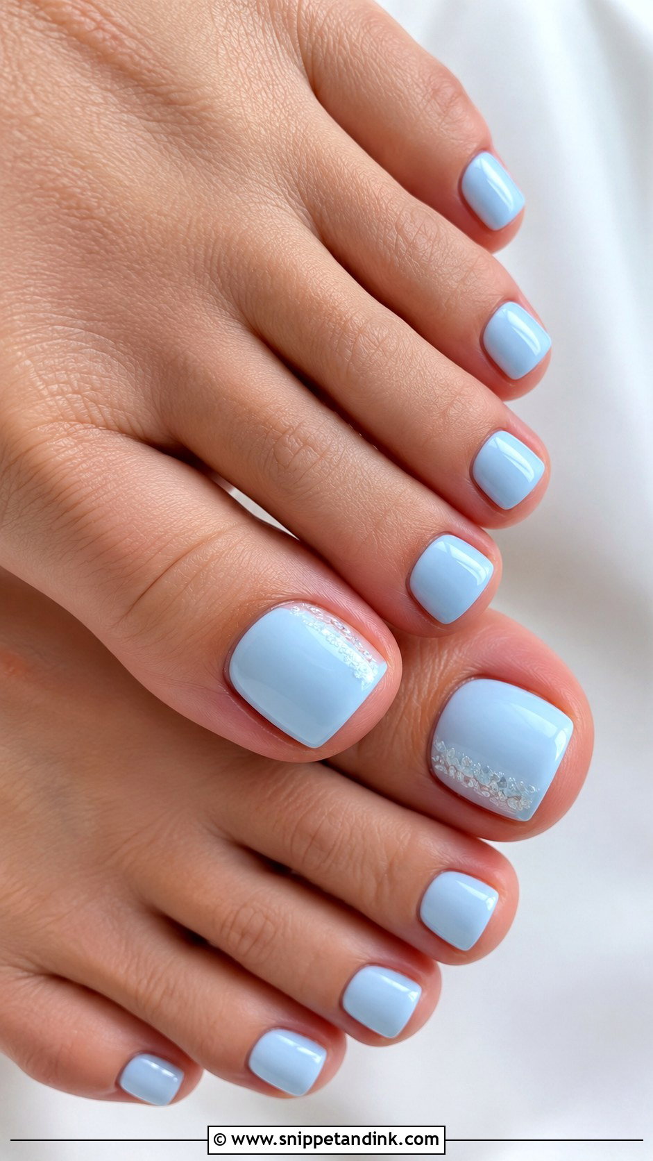 Something Blue Wedding Toe Nails - Snippet and Ink - 30 Wedding Toe Nails