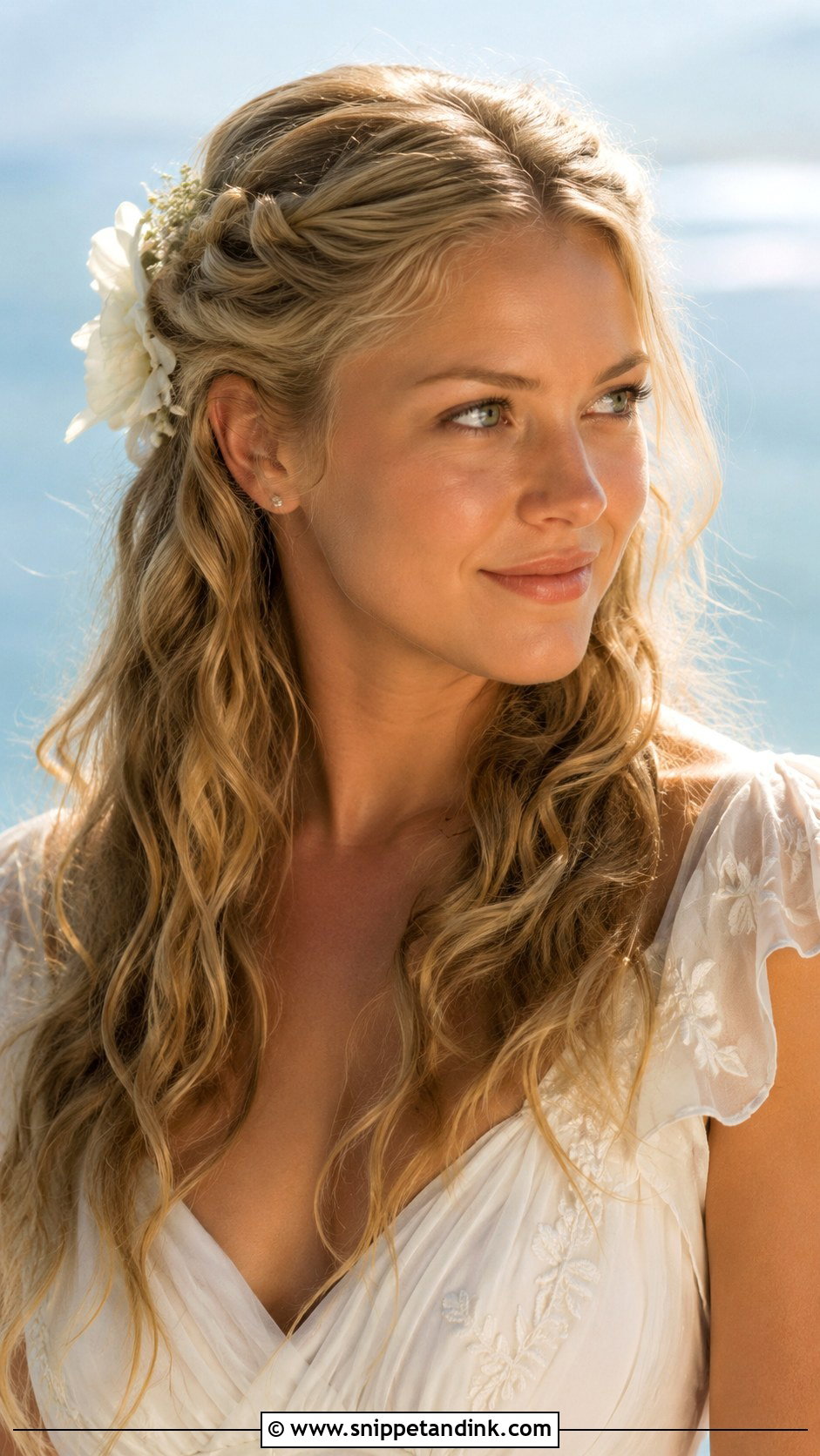Sophie Mamma Mia Beach Waves - Snippet and Ink - 15 Sophie Mamma Mia Wedding Hair Ideas