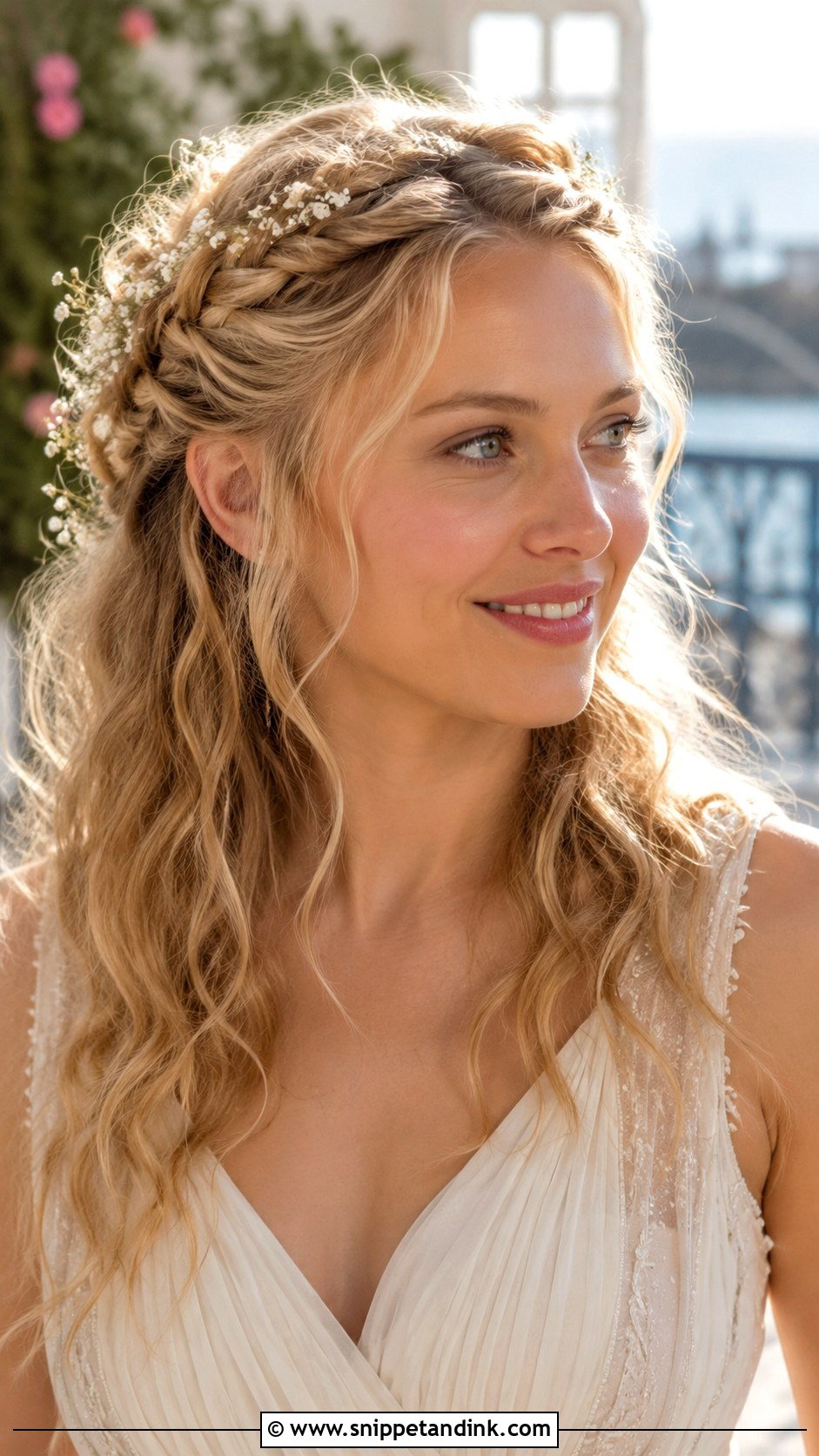 Sophie Mamma Mia Braided Crown - Snippet and Ink - 15 Sophie Mamma Mia Wedding Hair Ideas