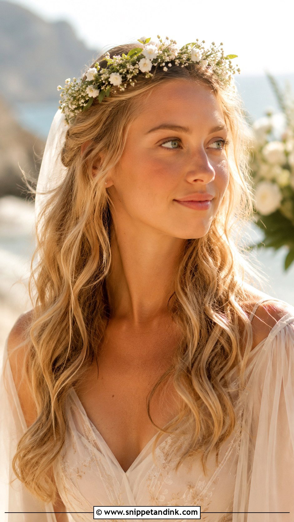 Sophie Mamma Mia Flower Crown Hair - Snippet and Ink - 15 Sophie Mamma Mia Wedding Hair Ideas