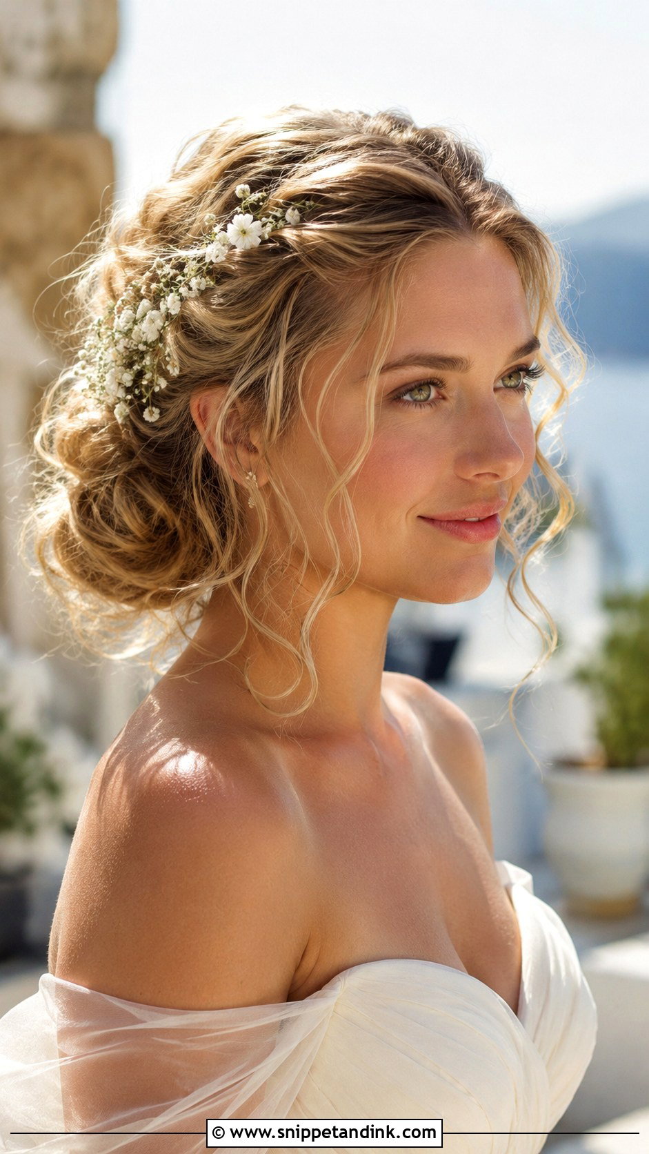 Sophie Mamma Mia Messy Bun - Snippet and Ink - 15 Sophie Mamma Mia Wedding Hair Ideas