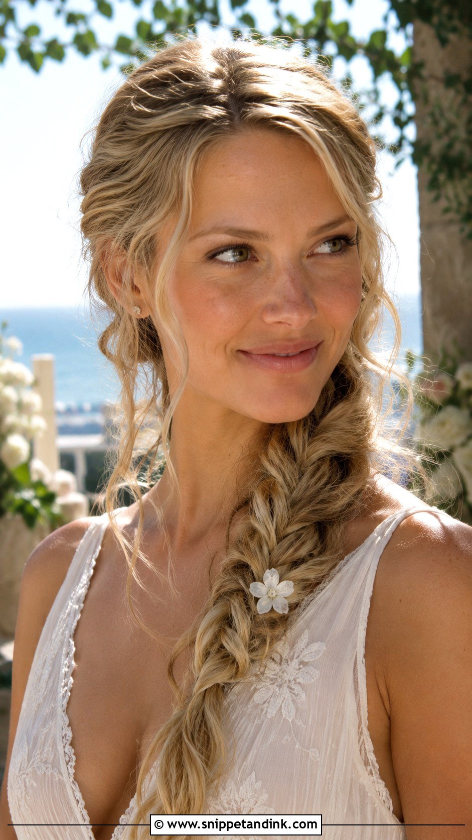 Sophie Mamma Mia Side Braid - Snippet and Ink - 15 Sophie Mamma Mia Wedding Hair Ideas