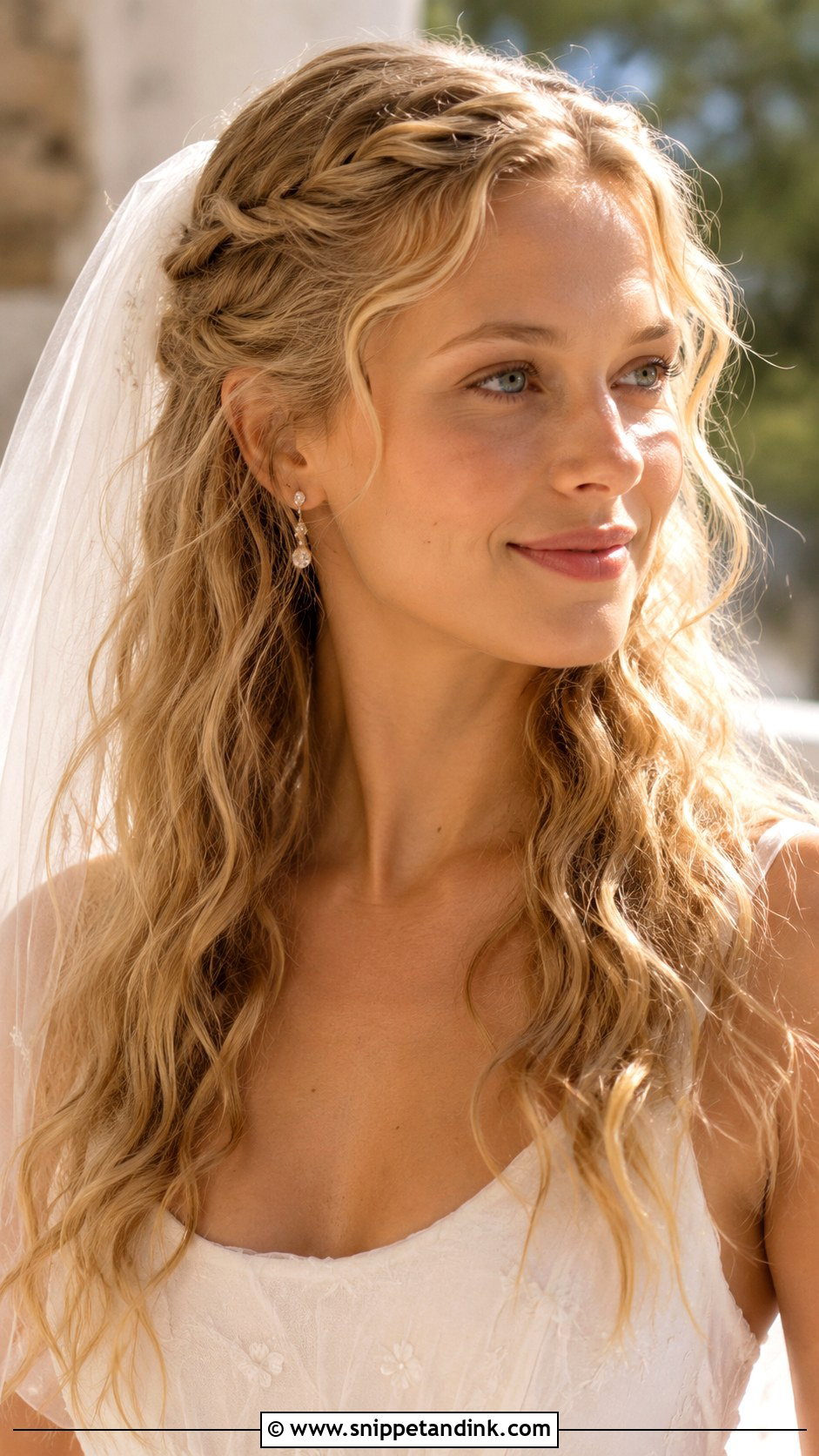 Sophie Mamma Mia Veil Hair - Snippet and Ink - 15 Sophie Mamma Mia Wedding Hair Ideas