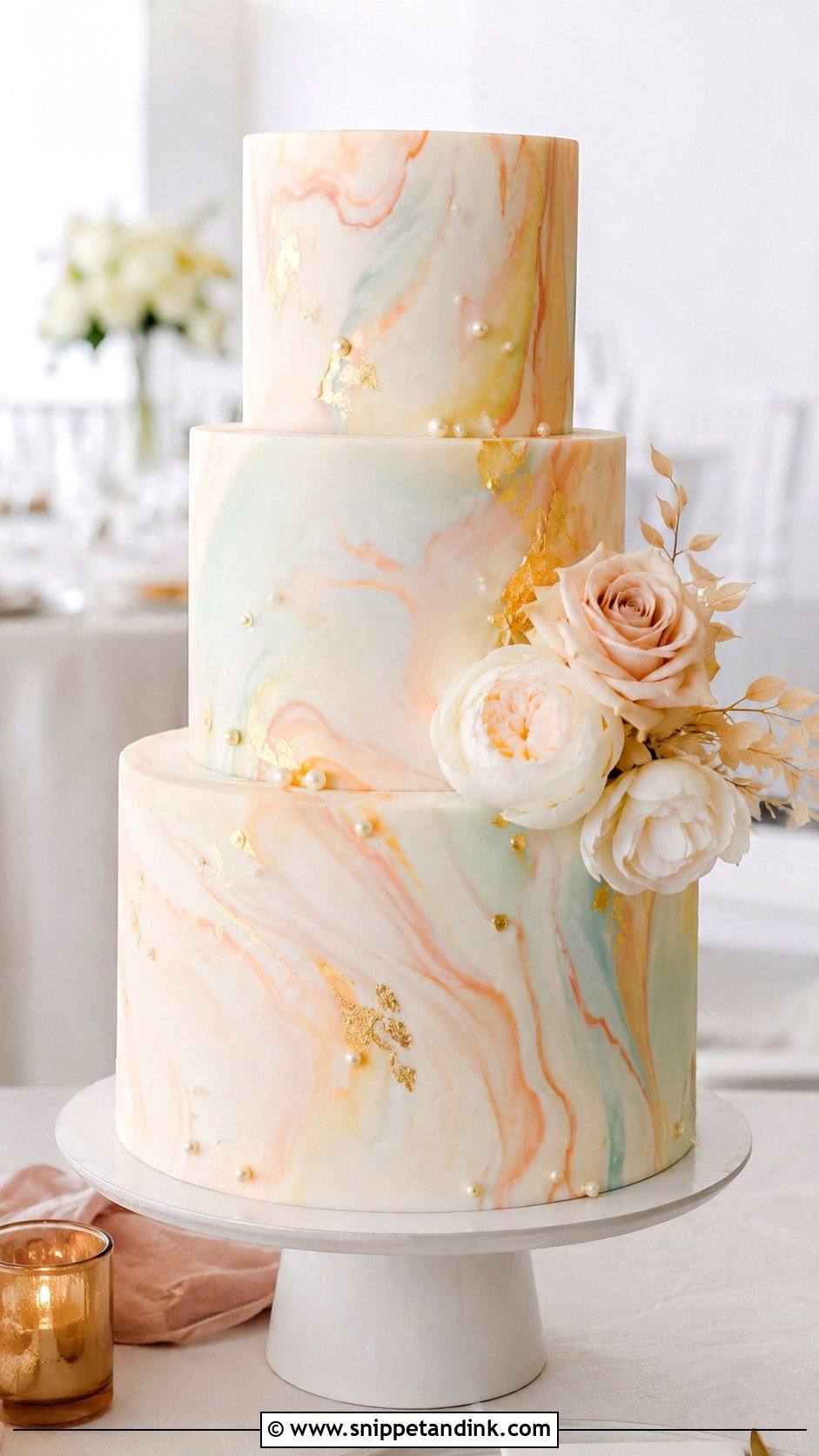 Sorbet Marble Wedding Cake - Snippet and Ink - 20 Sorbet Wedding Cake Ideas