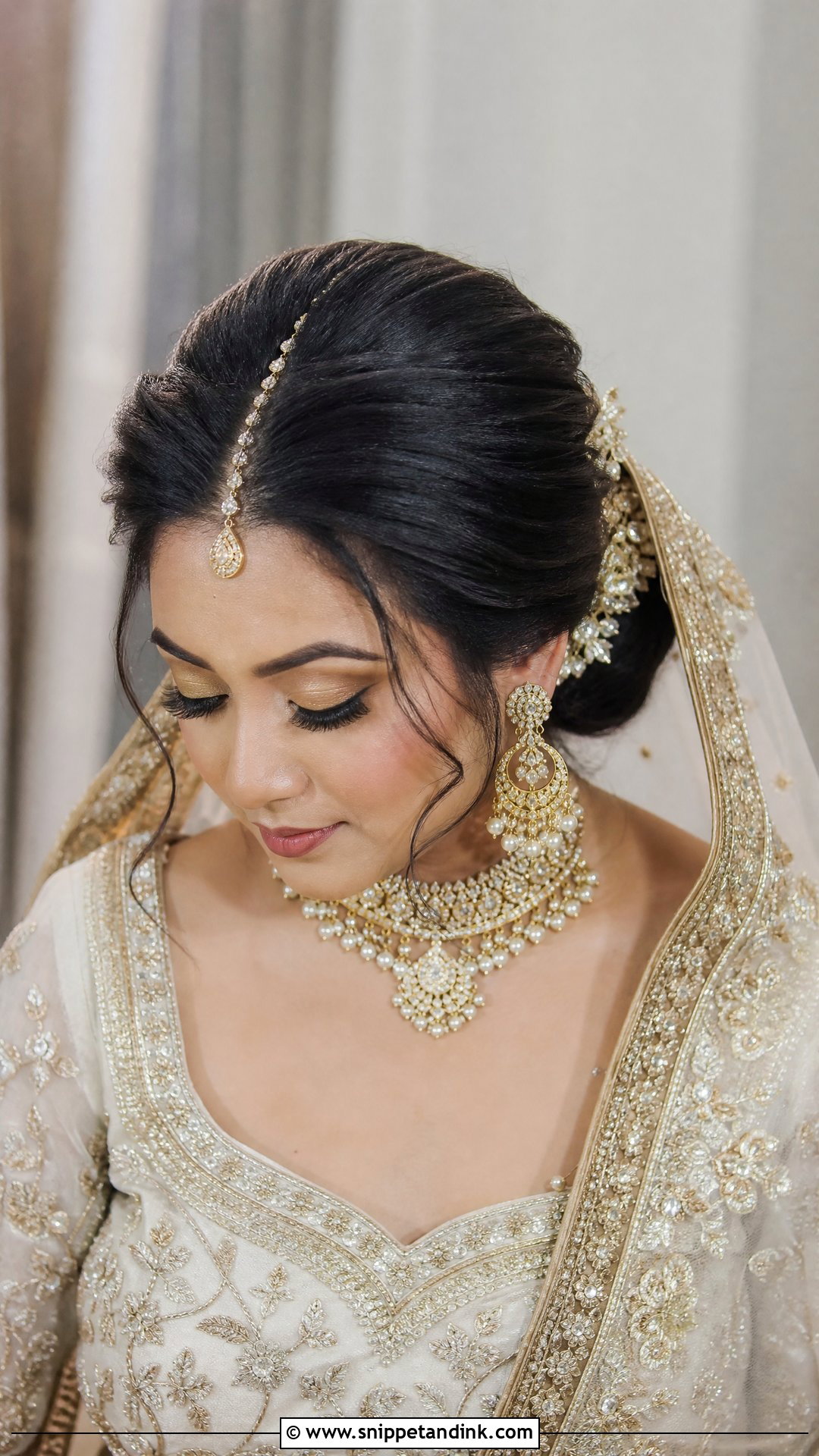South Asian Bridal Bun - Snippet and Ink - 15 Asian Hair Wedding Hairstyles