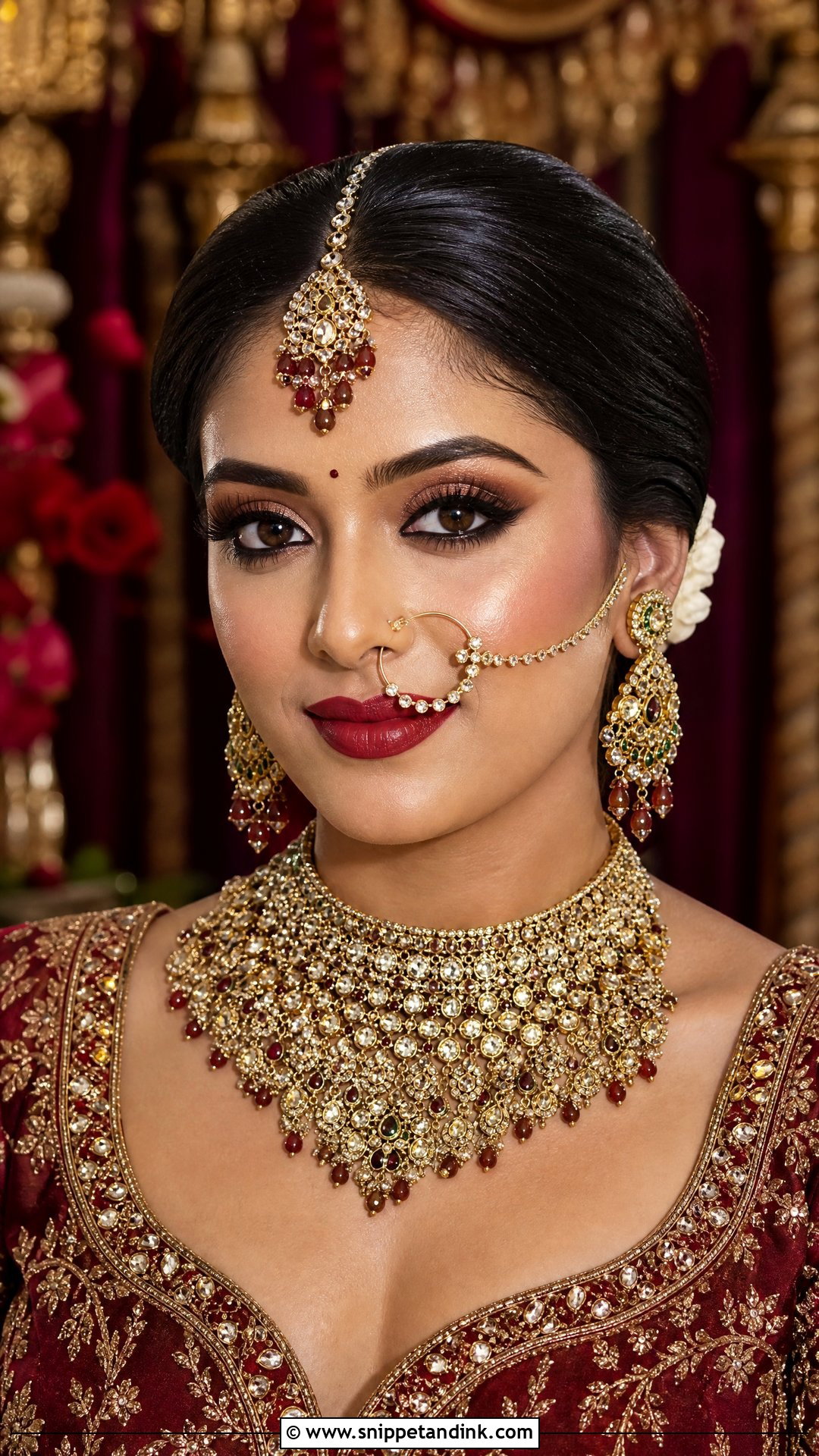 South Asian Wedding Makeup With Heavy Jewelry - Snippet and Ink - 20 South Asian Wedding Makeup Ideas