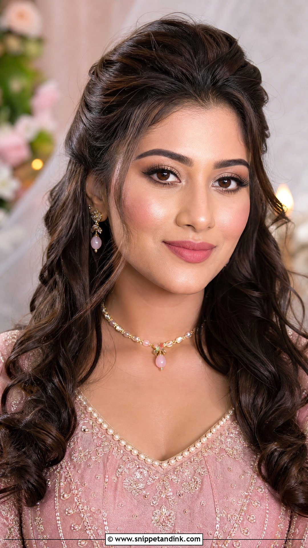 South Asian Wedding Makeup With Pink Lip - Snippet and Ink - 20 South Asian Wedding Makeup Ideas