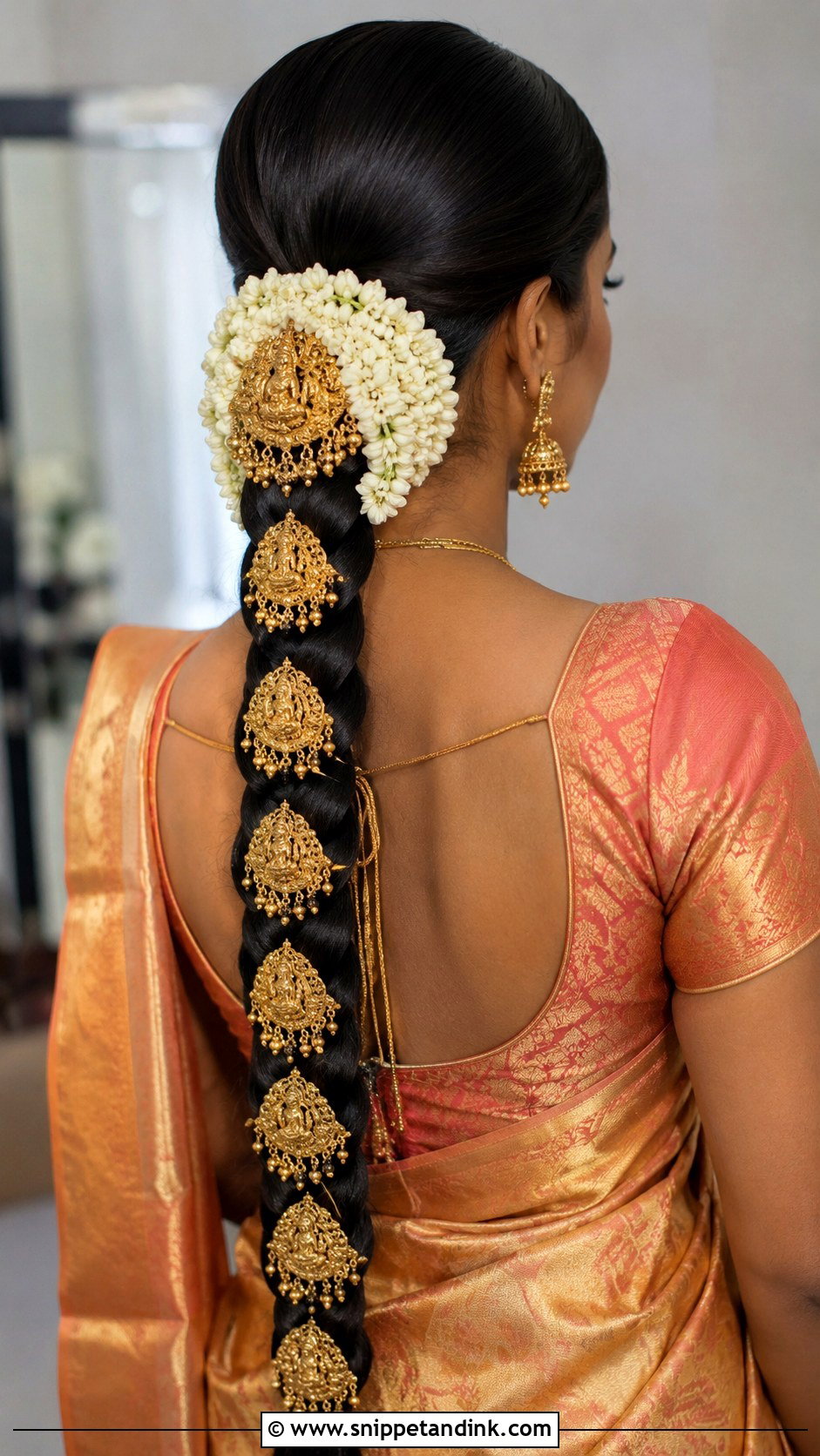 South Indian Braid Bridesmaid Hairstyle for Saree - Snippet and Ink - 25 Bridesmaid Hairstyles for Saree