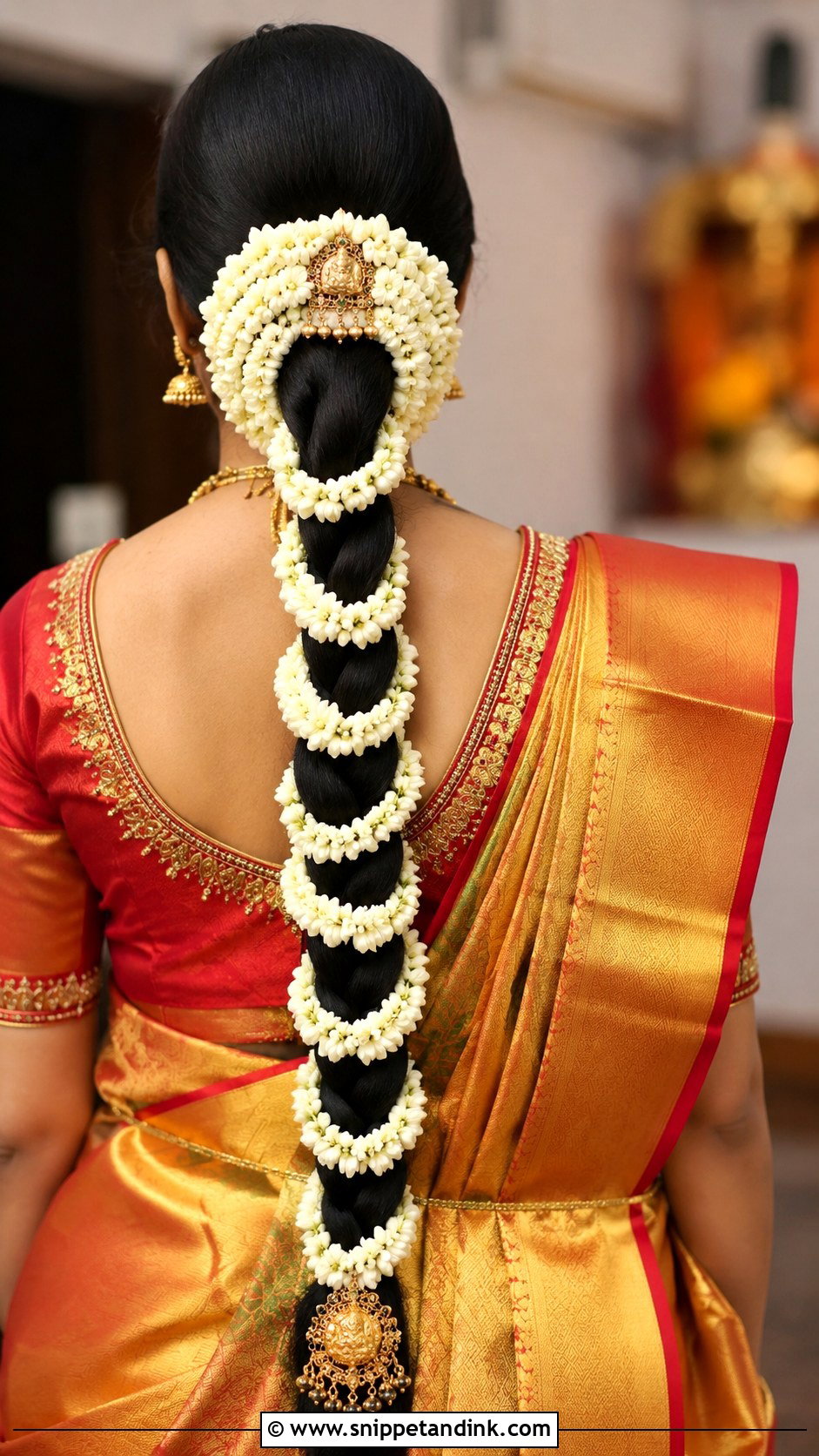 South Indian Braid With Flowers - Snippet and Ink - 30 Indian Hairstyle for Wedding Ideas