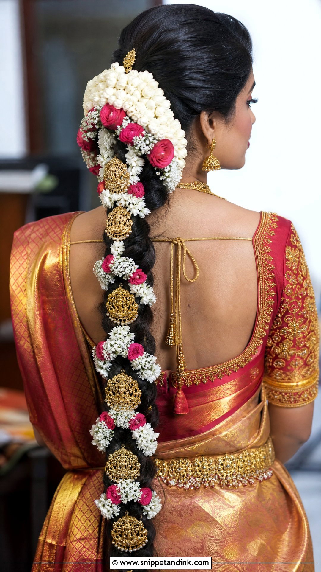 South Indian Braid With Fresh Flowers - Snippet and Ink - 20 Desi Wedding Hairstyles for Long Hair