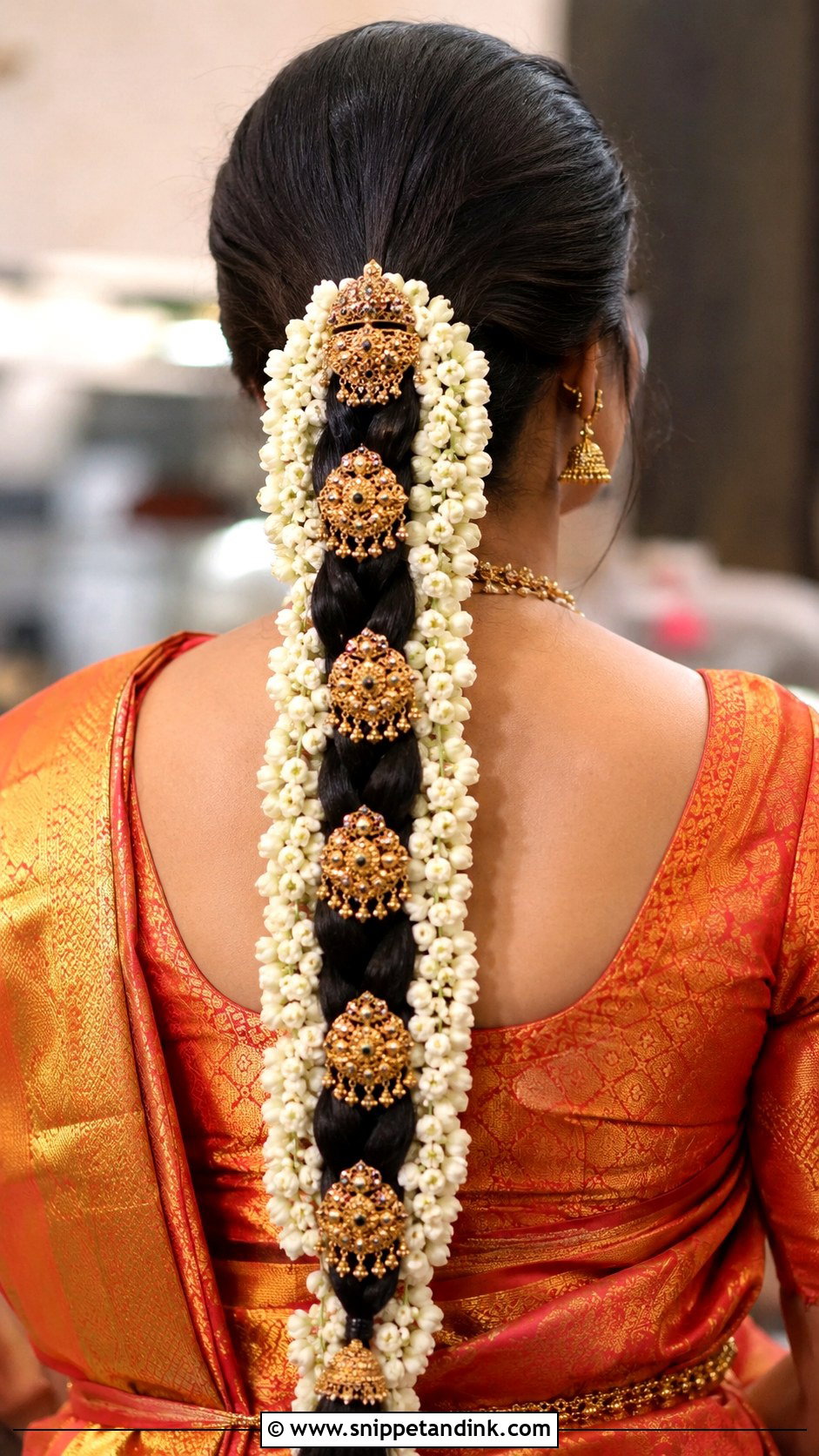 South Indian Braid With Gajra - Snippet and Ink - 25 Indian Wedding Hairstyles for Long Hair