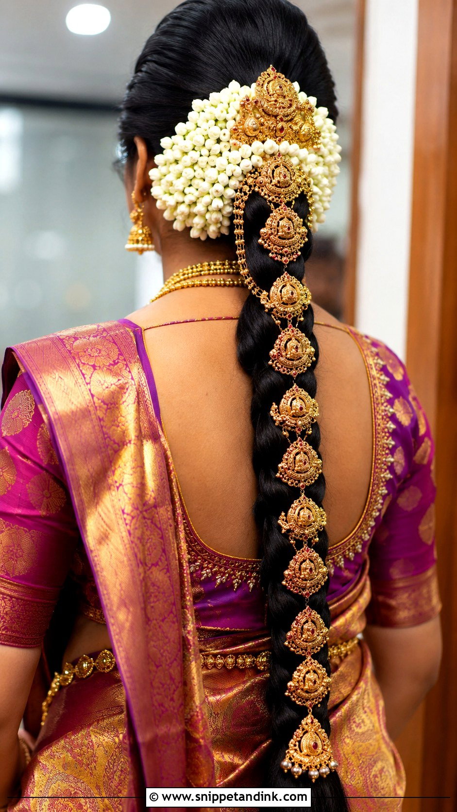 South Indian Bridal Braid - Snippet and Ink - 15 Indian Wedding Bride Hairstyle Ideas