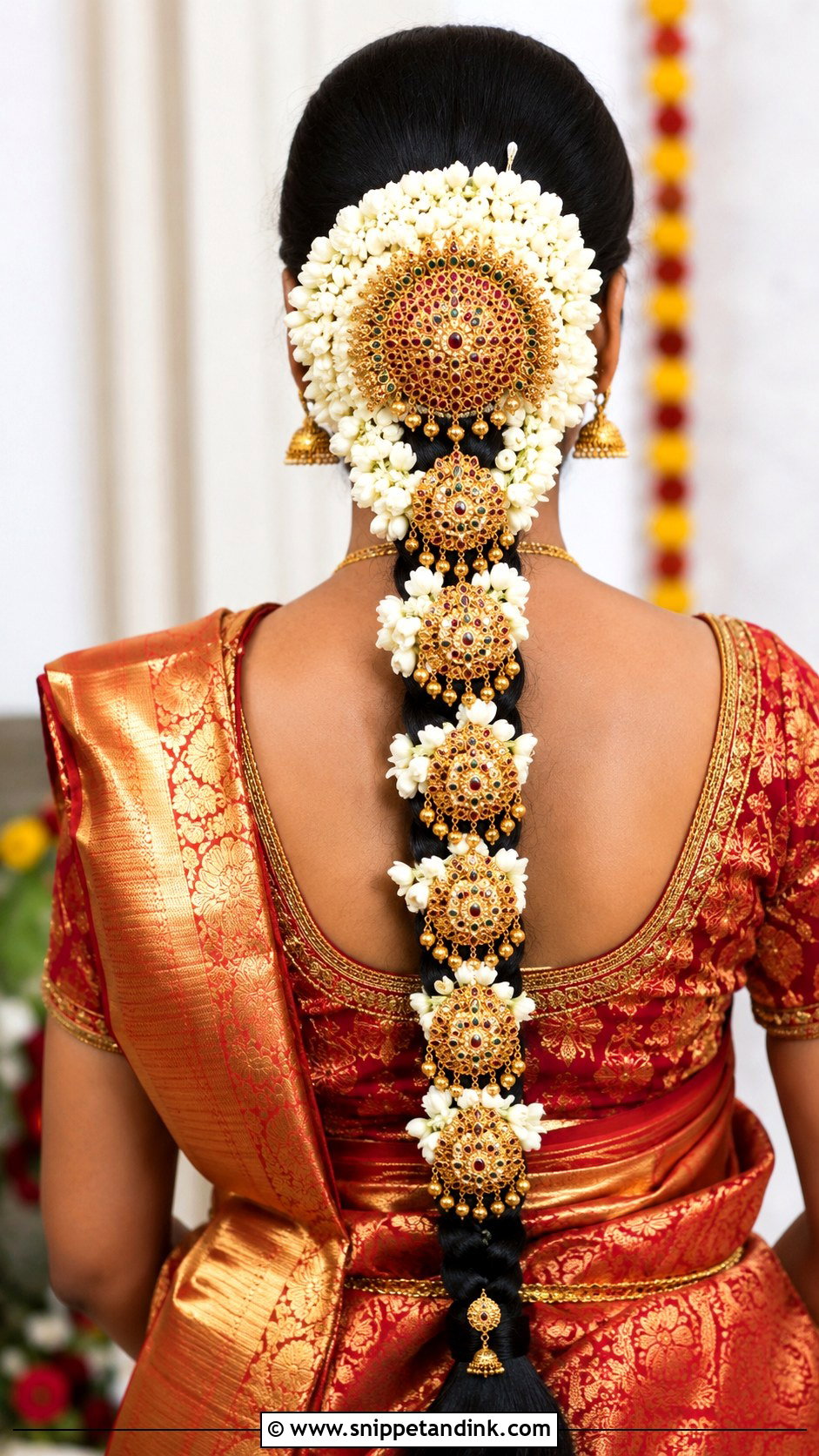 South Indian Bridal Braid - Snippet and Ink - 15 Indian Weddings Hairstyles