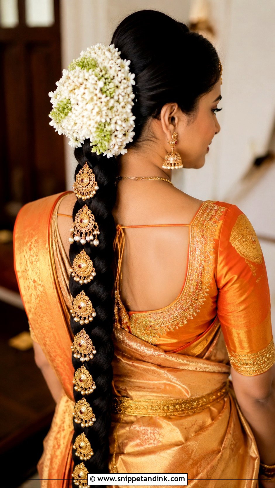 South Indian Bridal Braid For Long Hair - Snippet and Ink - 15 Indian Bridal Hairstyles for Long Hair