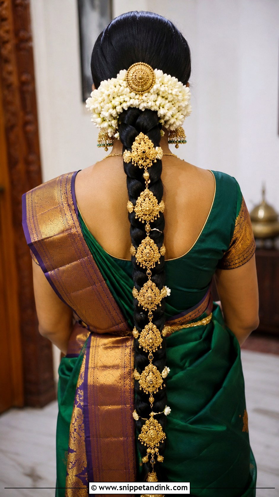 South Indian Bridal Braid For Long Hair - Snippet and Ink - 15 Long Hairstyles Indian Wedding