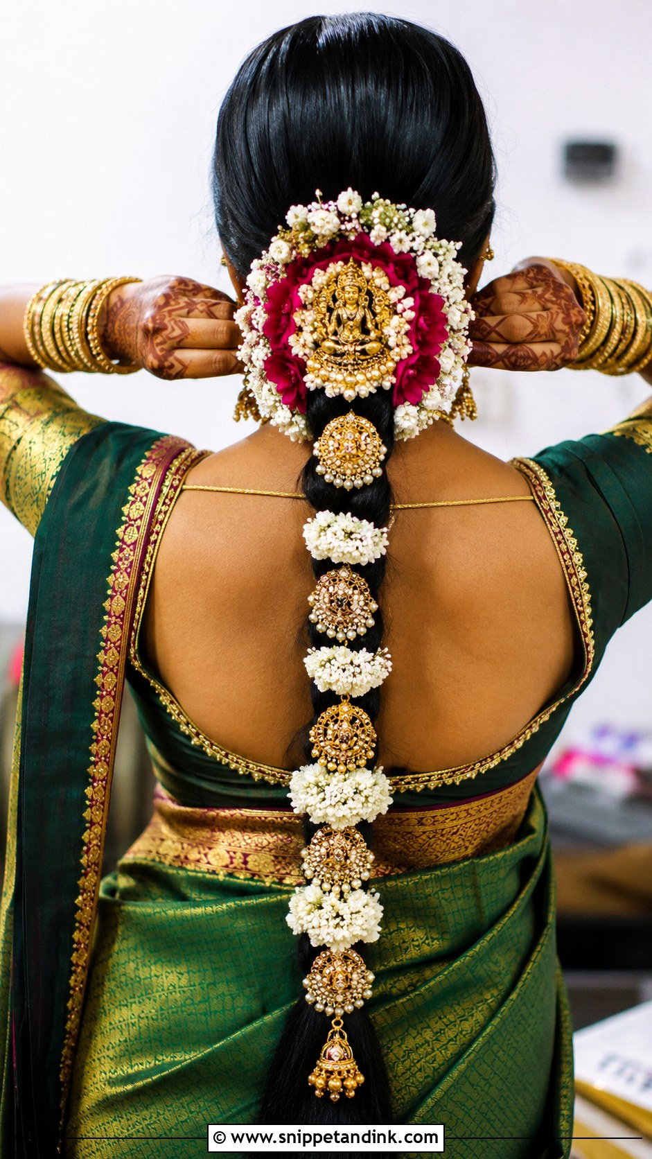 South Indian Bridal Braid For Mehendi - Snippet and Ink - 20 Mehendi Brides Braids Hairstyles