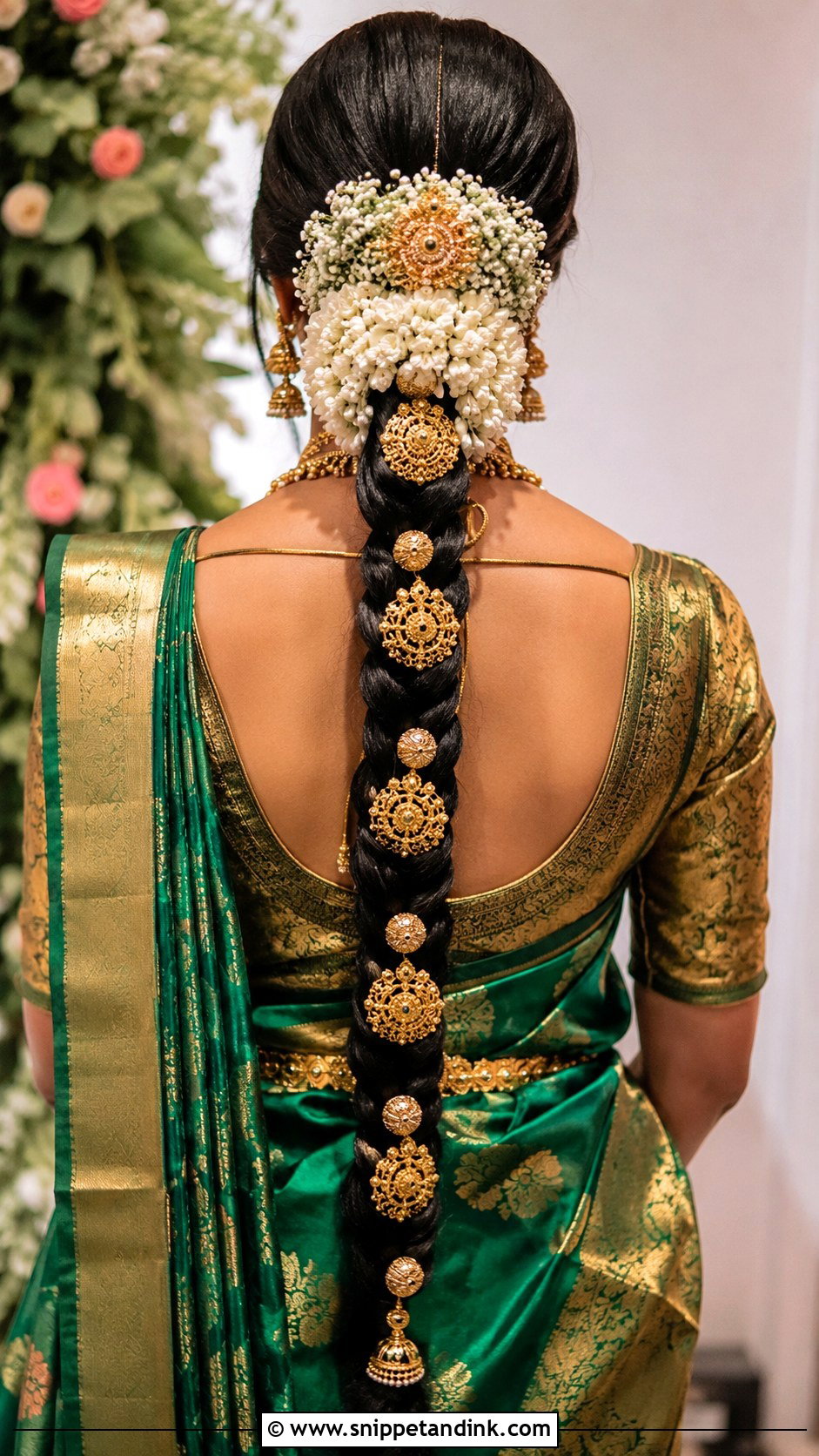 South Indian Bridal Braid With Flowers - Snippet and Ink - 15 Indian Hairstyle for Marriage Ideas