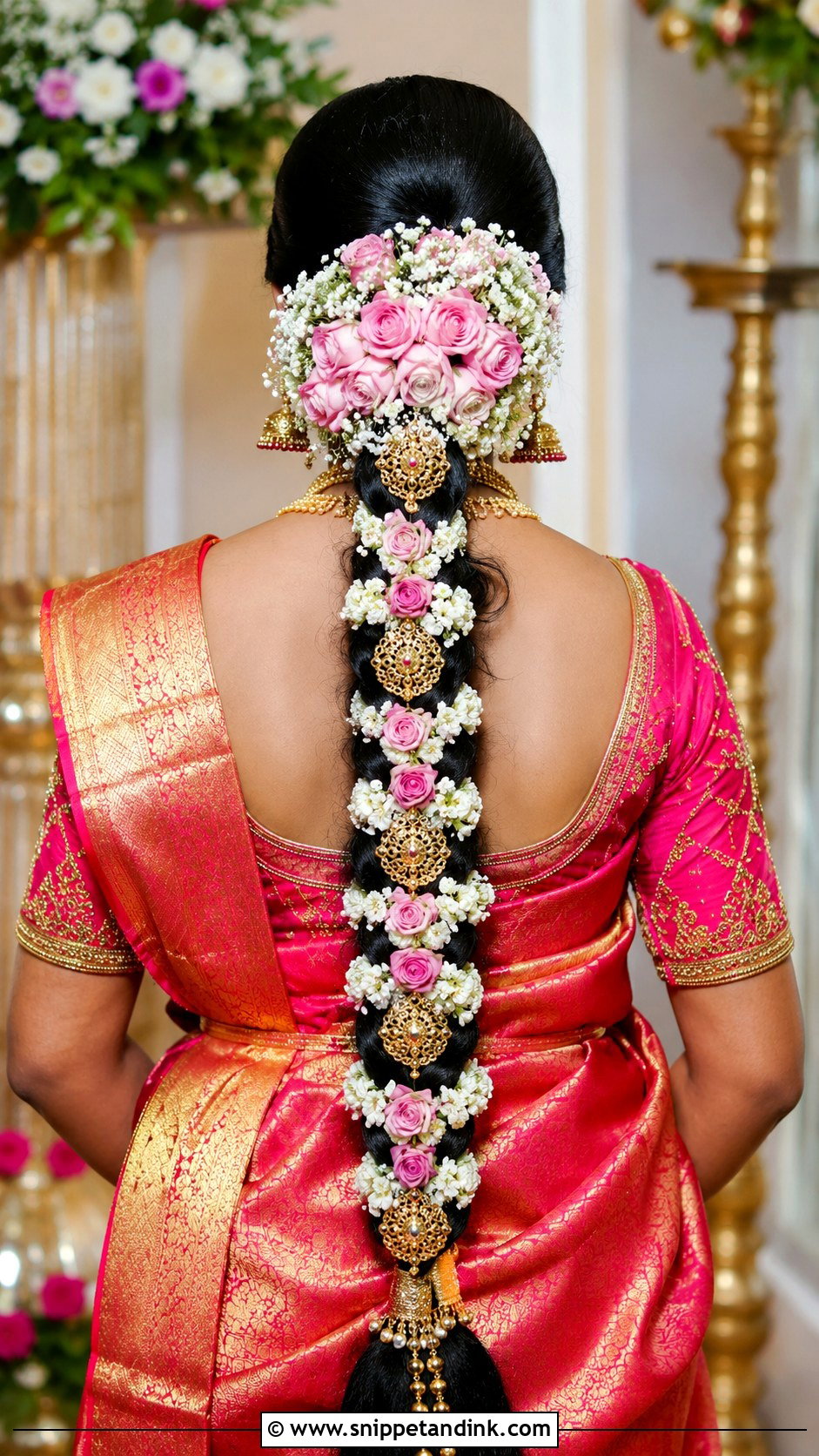 South Indian Bridal Braid With Flowers - Snippet and Ink - 15 South Bridal Hairstyle Ideas
