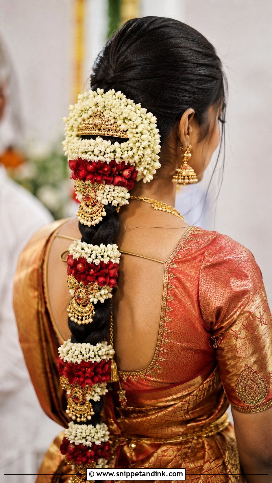 South Indian Bridal Braid With Flowers - Snippet and Ink - 15 Indian Hair Styles for Bridal