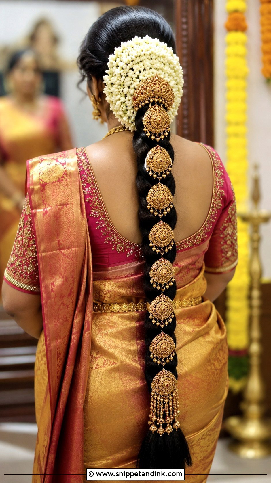 South Indian Bridal Braid With Jada Billai - Snippet and Ink - 25 Traditional Indian Weddings Bridal Hairstyles