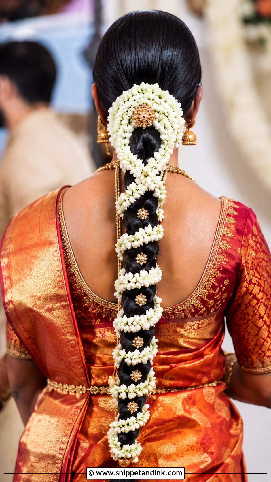 South Indian Bridal Braid With Jasmine - Snippet and Ink - 15 Simple South Indian Bridal Hairstyles