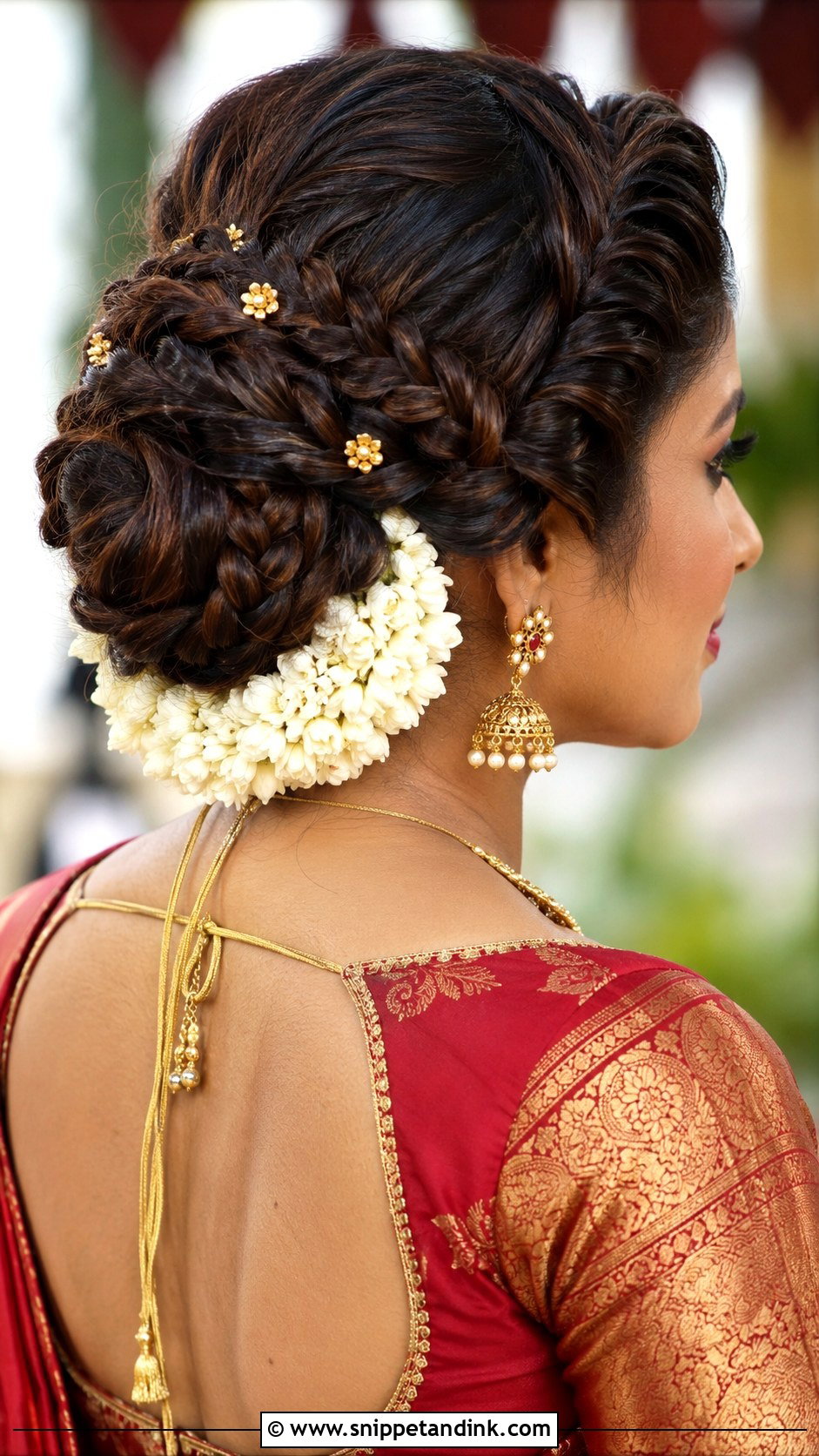 South Indian Bridal Braided Bun - Snippet and Ink - 15 South Indian Bride Bun Hairstyle Ideas