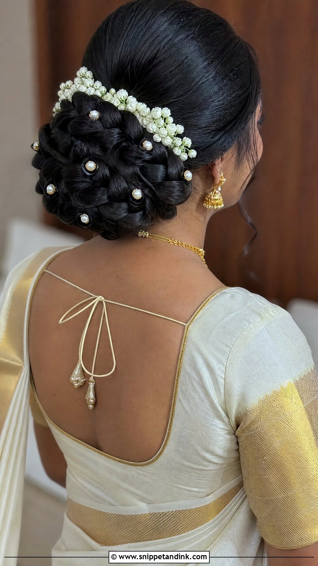 South Indian Bridal Braided Bun - Snippet and Ink - 20 South Bride Hairstyle Ideas