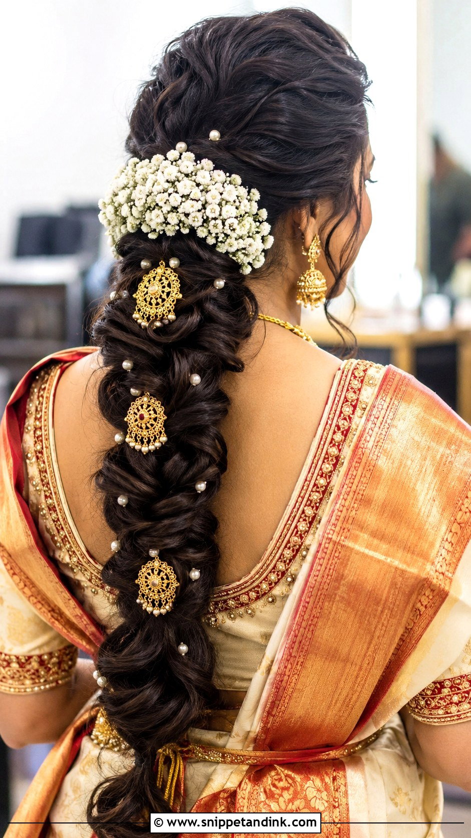 South Indian Bridal Bubble Braid - Snippet and Ink - 15 South Bridal Hairstyle Ideas