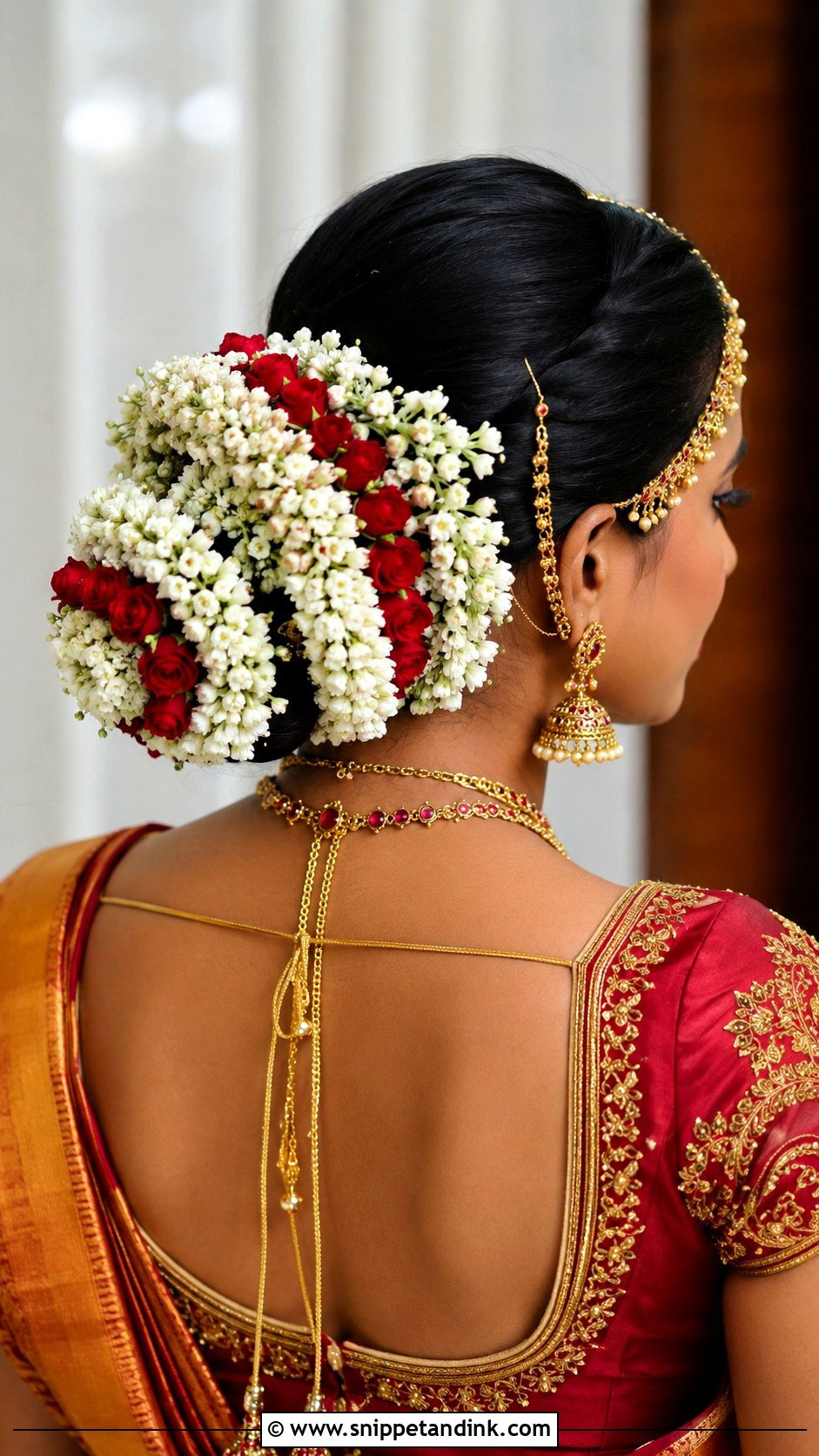 South Indian Bridal Bun With Flowers - Snippet and Ink - 15 Indian Bridal Bun with Flowers Ideas