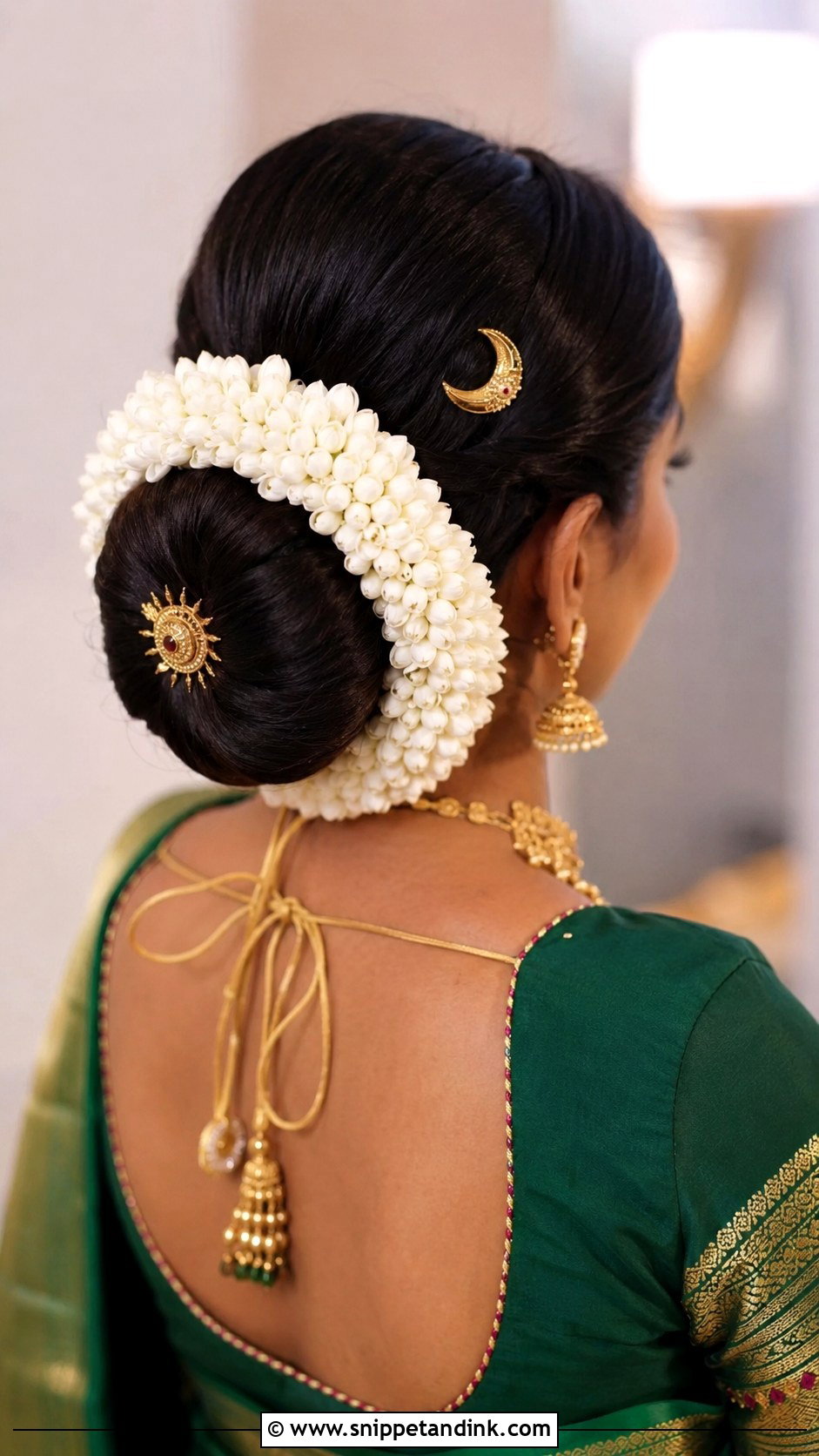 South Indian Bridal Bun With Gajra - Snippet and Ink - 15 South Bridal Hairstyle Ideas