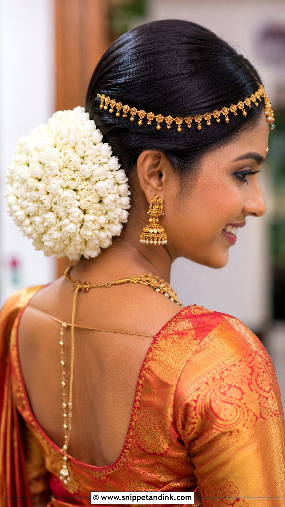 South Indian Bridal Bun With Gajra - Snippet and Ink - 15 Simple South Indian Bridal Hairstyles