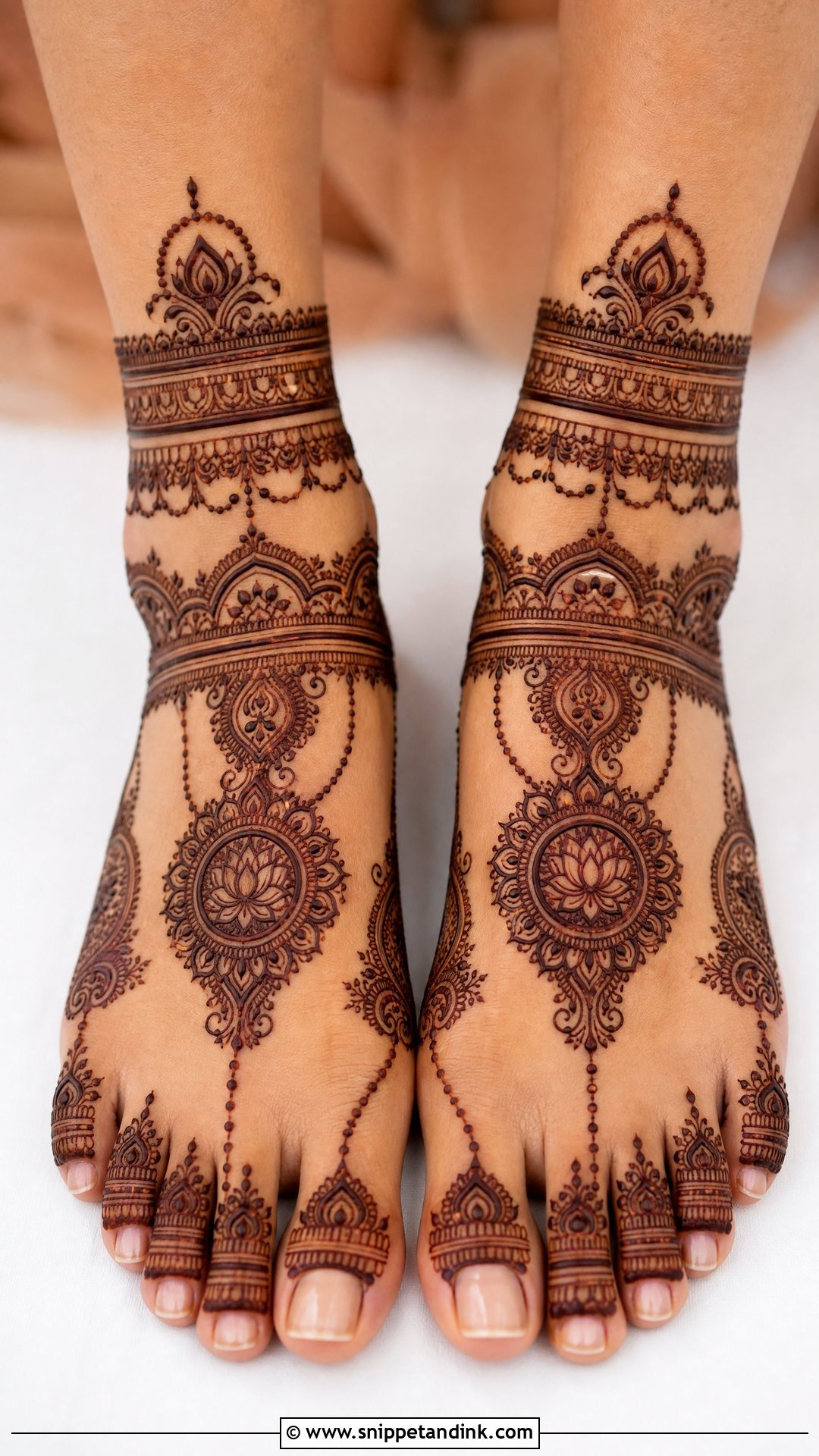 South Indian Bridal Feet Mehndi Design - Snippet and Ink - 30 Bridal Feet Mehndi Designs