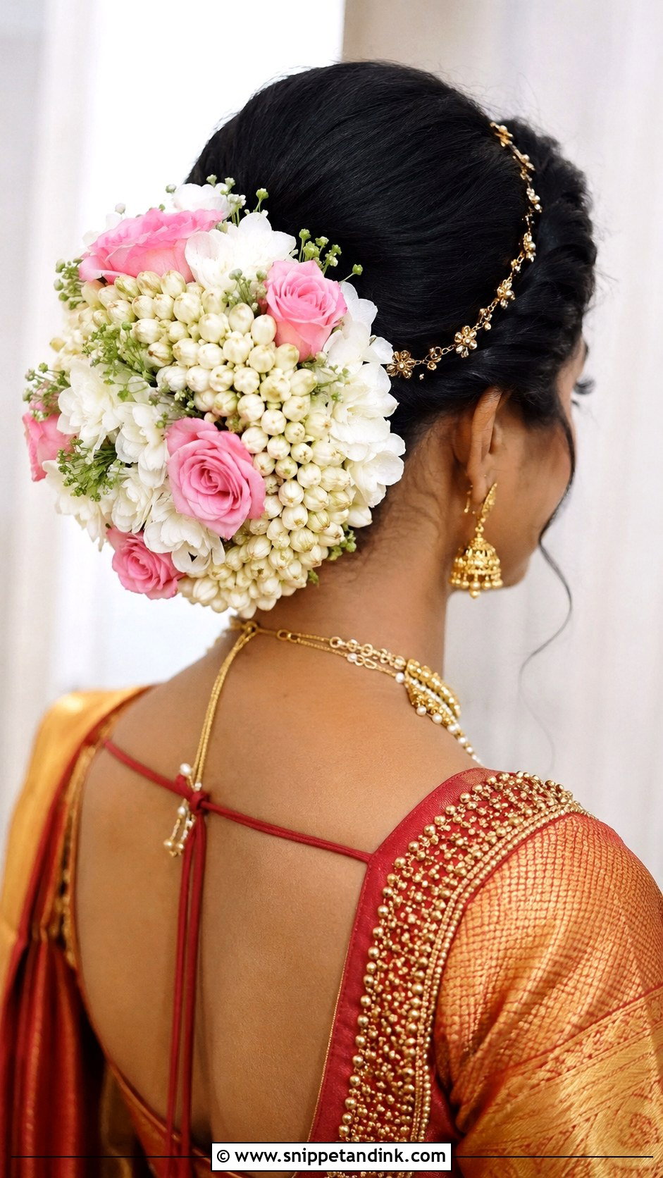 South Indian Bridal Floral Bun - Snippet and Ink - 15 South Bridal Hairstyle Ideas