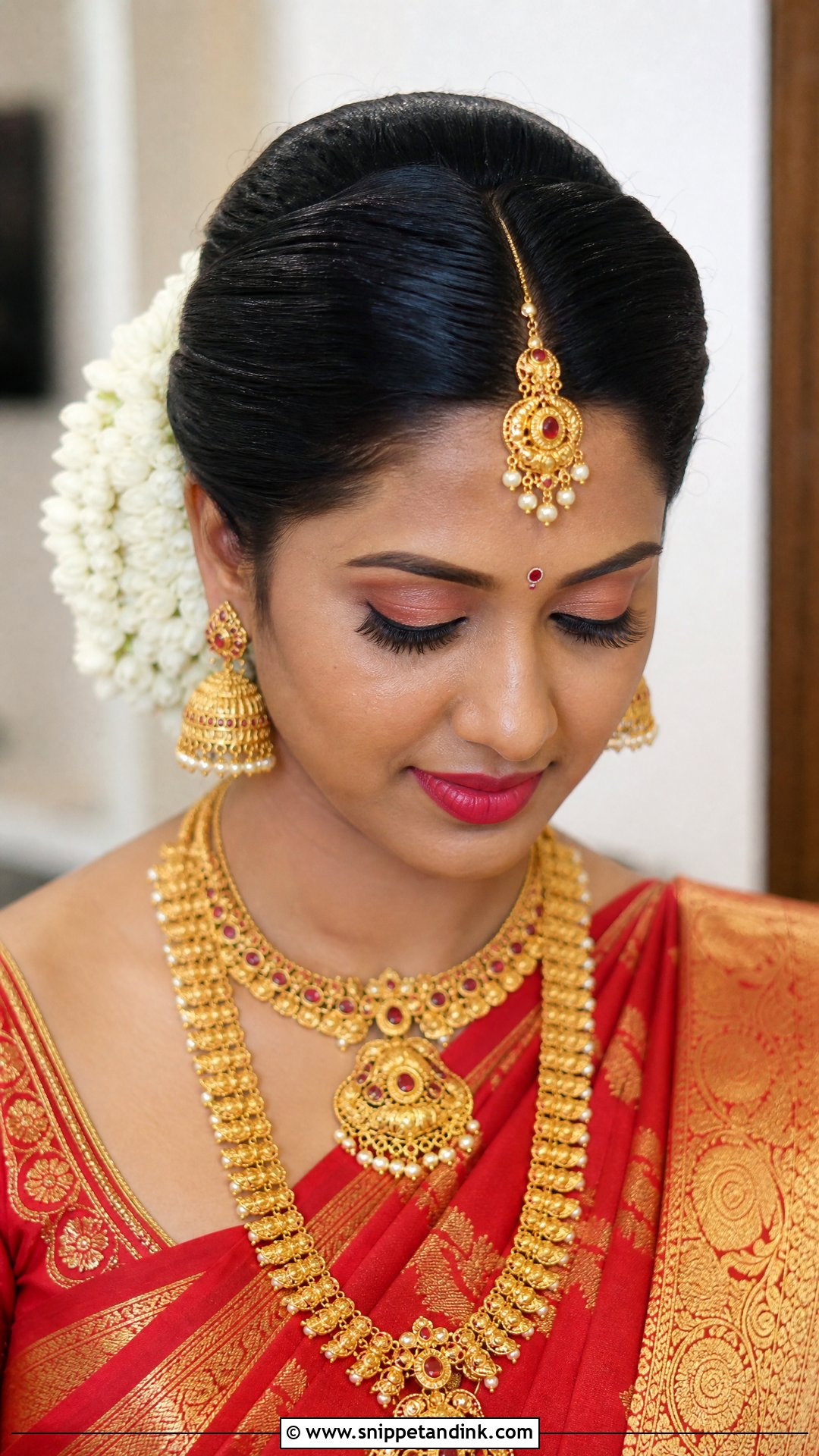 South Indian Bridal Front Bun - Snippet and Ink - 15 Bride Front Hairstyles Indian Wedding