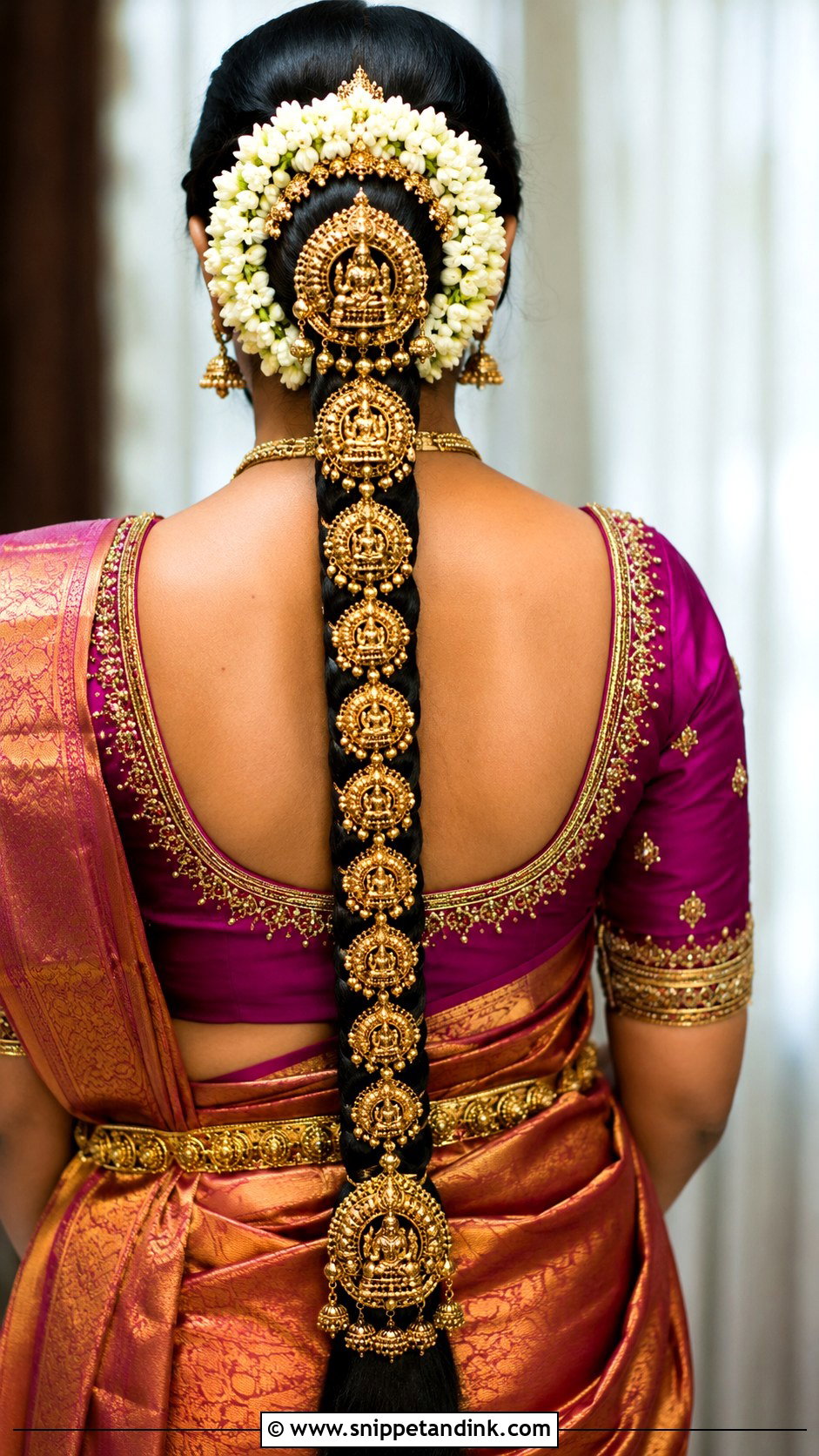 South Indian Bridal Jada Braid - Snippet and Ink - 15 South Indian Bridal Hairstyle Ideas
