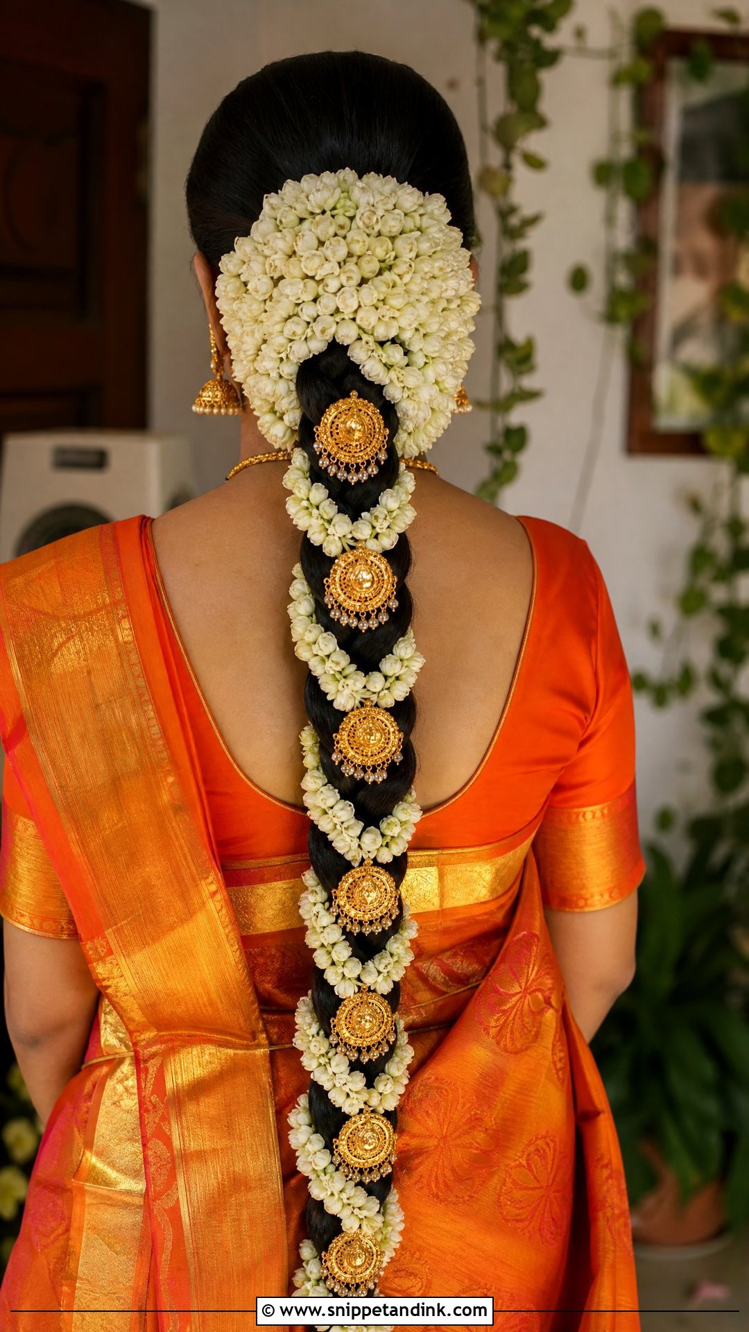 South Indian Bridal Jasmine Braid - Snippet and Ink - 20 South Bride Hairstyle Ideas