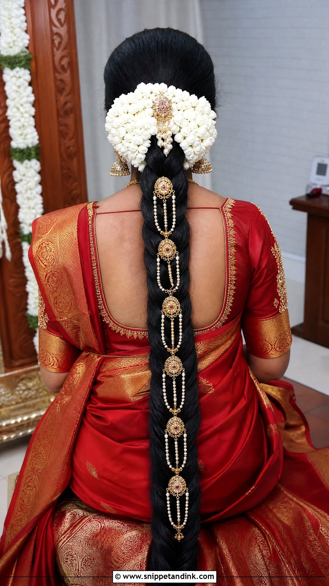 South Indian Bridal Long Braid - Snippet and Ink - 20 South Bride Hairstyle Ideas
