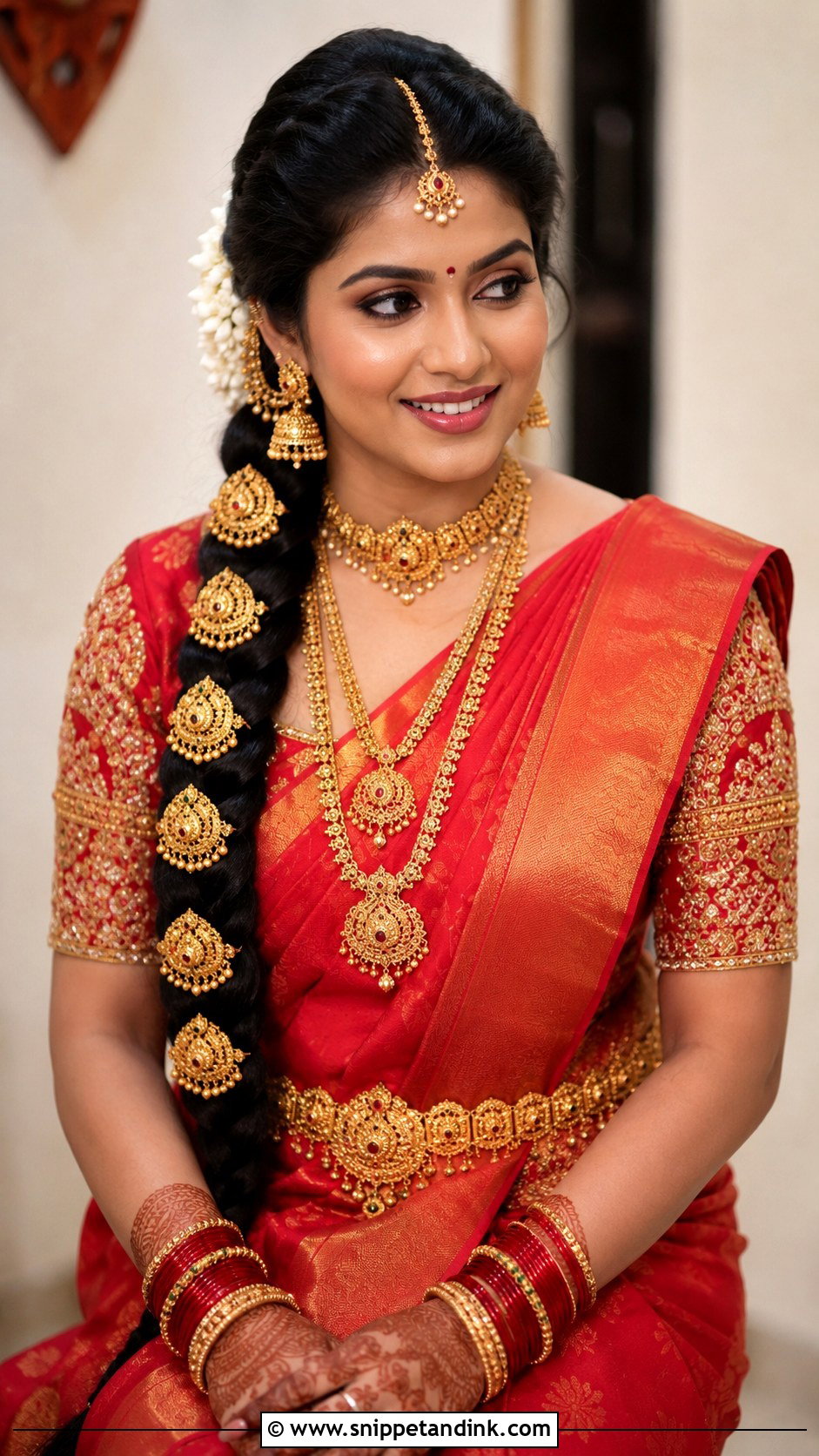 South Indian Bridal Long Braid - Snippet and Ink - 15 South Bridal Hairstyle Ideas