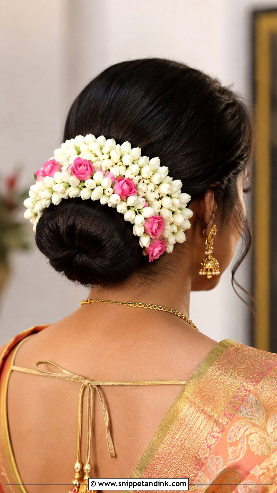 South Indian Bridal Low Bun - Snippet and Ink - 15 Simple South Indian Bridal Hairstyles