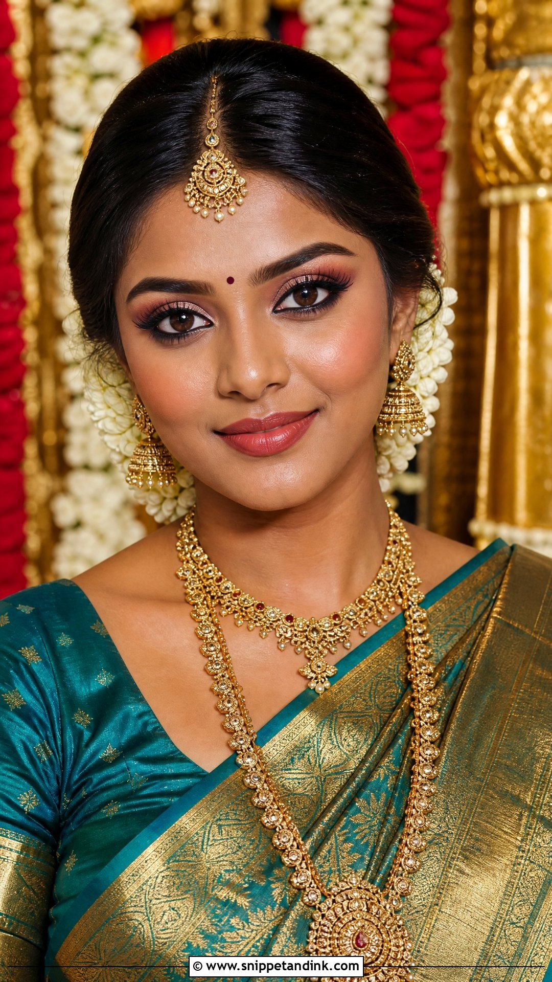 South Indian Bridal Makeup For Dusky Skin - Snippet and Ink - 25 South Indian Bridal Makeup Ideas