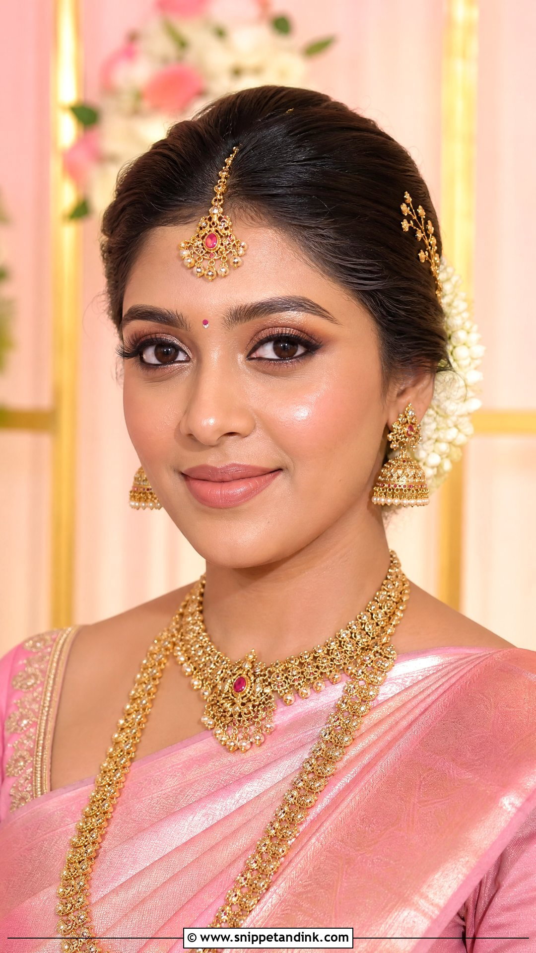 South Indian Bridal Makeup With Nude Lip - Snippet and Ink - 25 South Indian Bridal Makeup Ideas