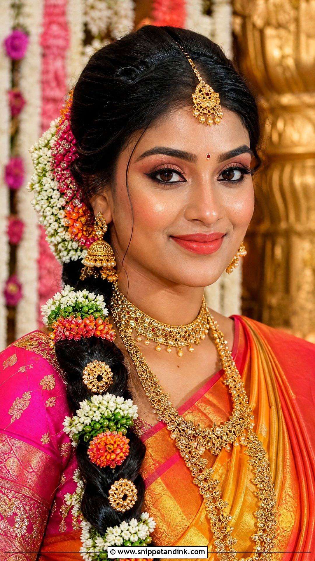 South Indian Bridal Makeup With Poola Jada - Snippet and Ink - 25 South Indian Bridal Makeup Ideas