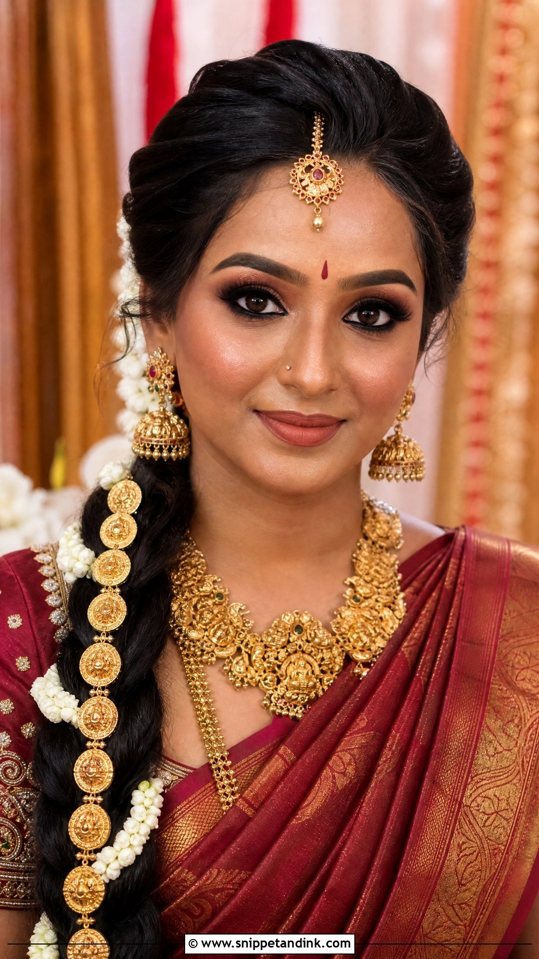 South Indian Bridal Makeup With Smokey Eyes - Snippet and Ink - 25 South Indian Bridal Makeup Ideas