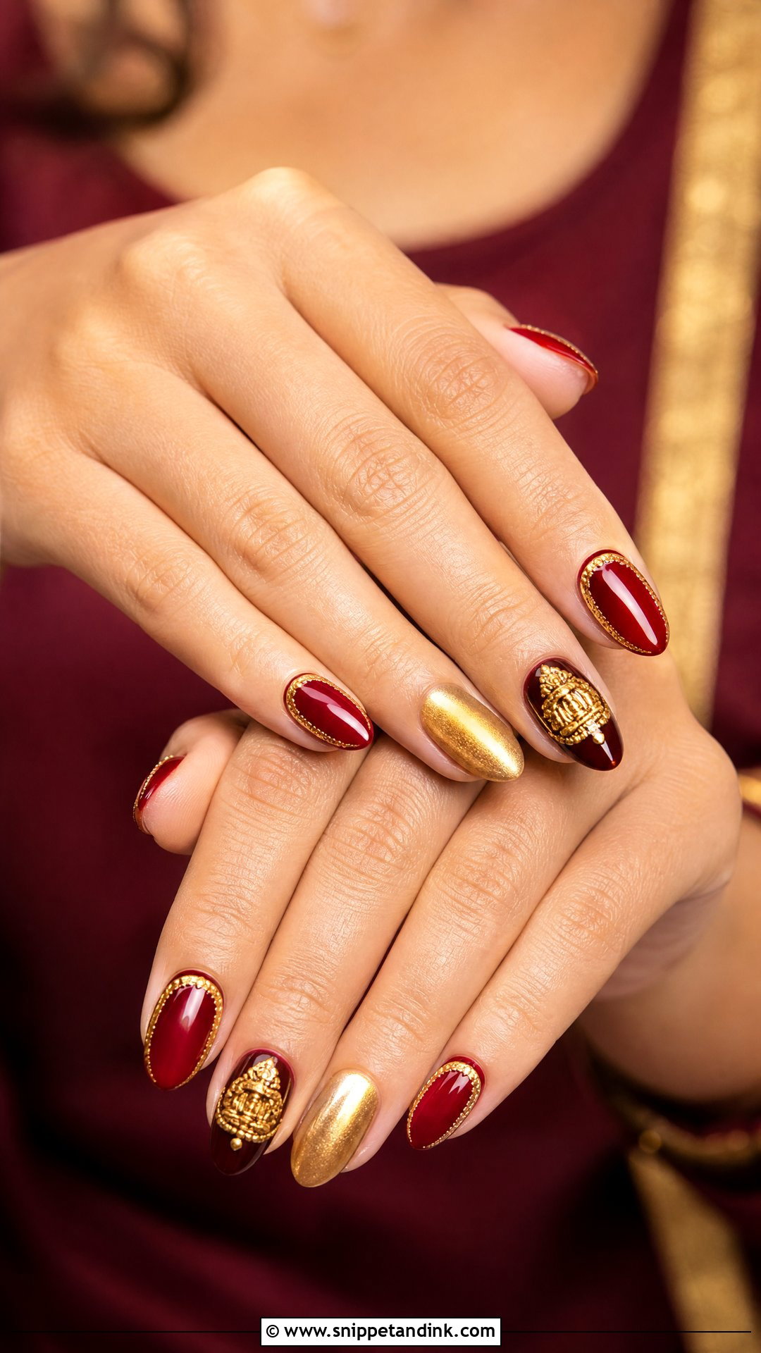 South Indian Bridal Nails - Snippet and Ink - 25 Indian Wedding Nail Art Designs