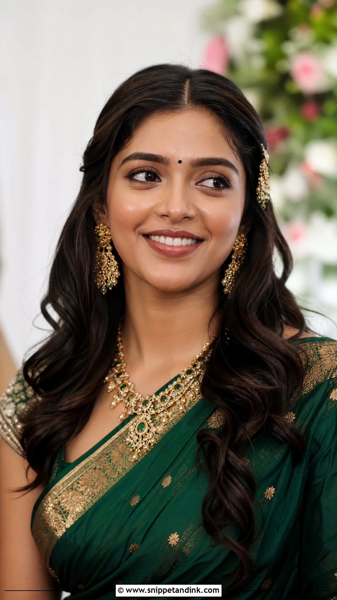 South Indian Bridal Open Curls - Snippet and Ink - 20 South Bride Hairstyle Ideas