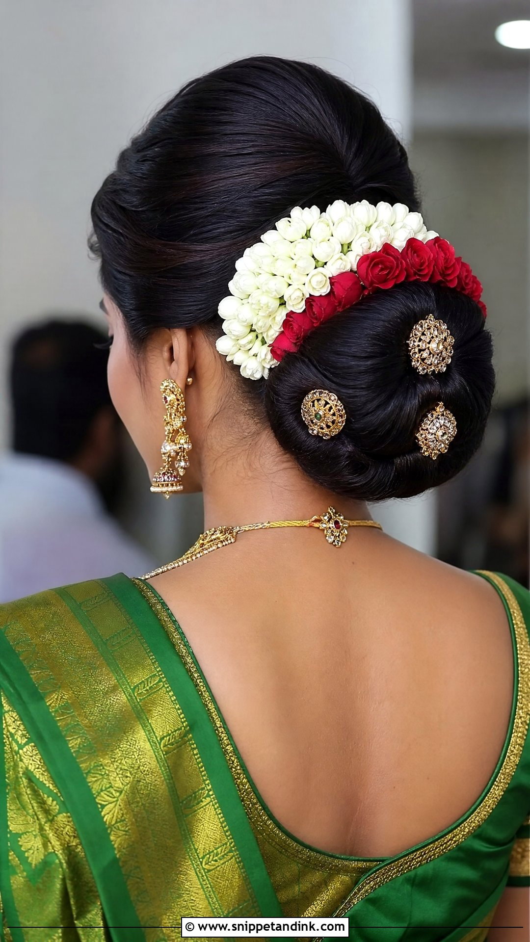 South Indian Bridal Puff Bun - Snippet and Ink - 20 South Bride Hairstyle Ideas