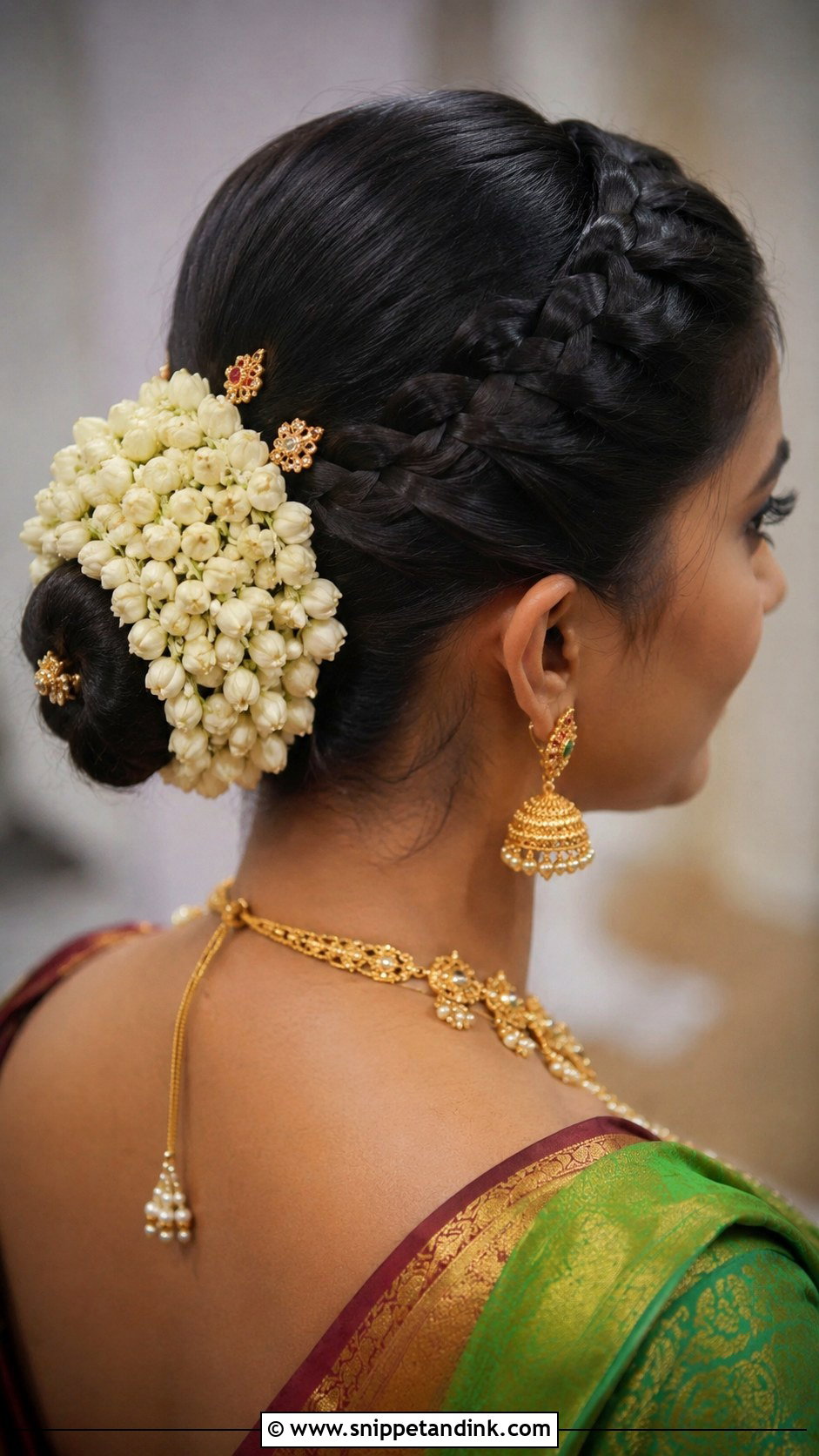 South Indian Bridal Reception Bun - Snippet and Ink - 15 Simple South Indian Bridal Hairstyles