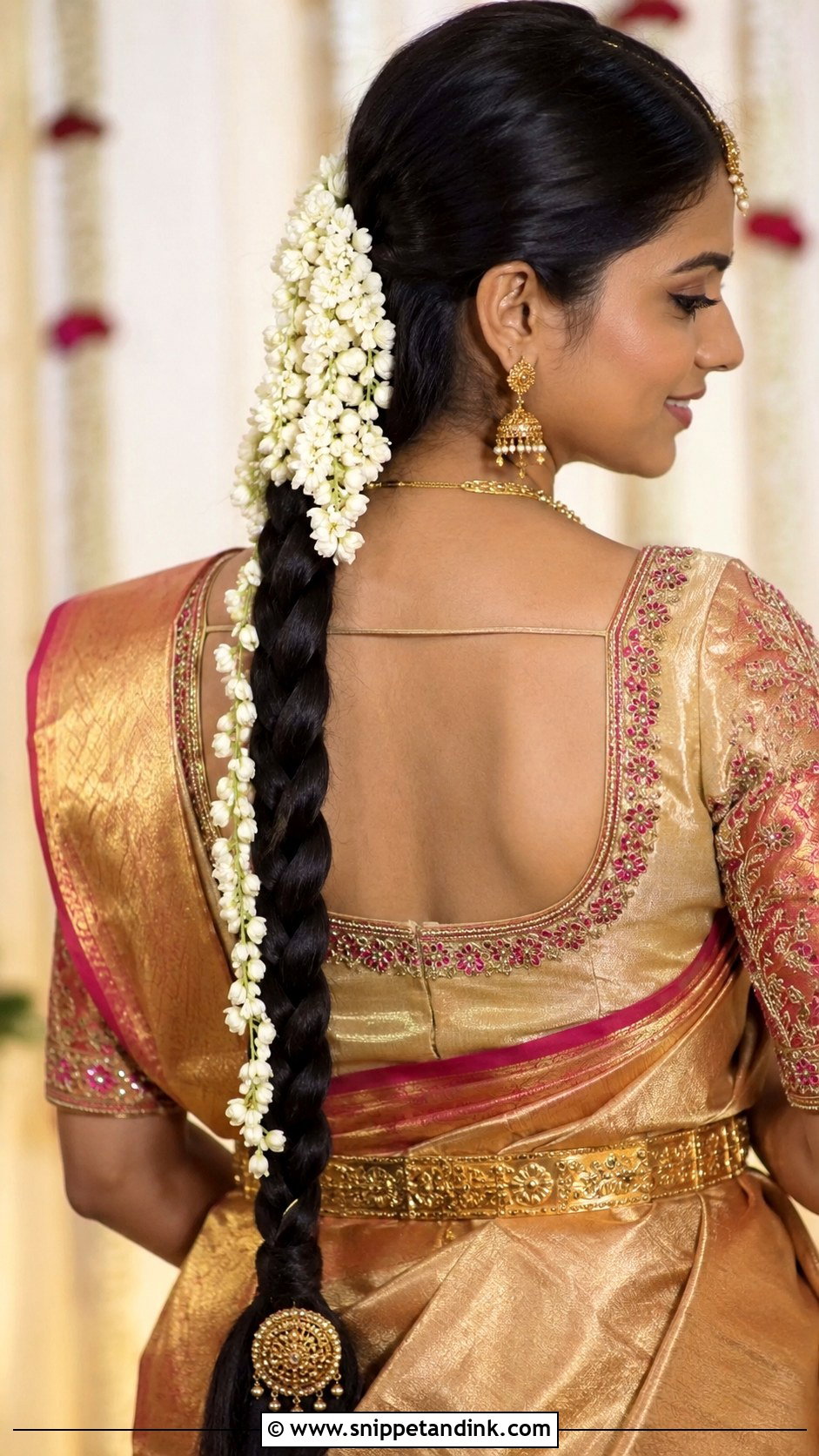 South Indian Bridal Simple Plait - Snippet and Ink - 15 Simple South Indian Bridal Hairstyles