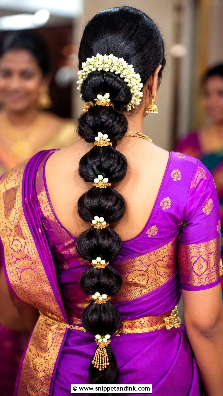South Indian Bridesmaid Bubble Braid - Snippet and Ink - 20 South Indian Bridesmaid Hairstyle Ideas